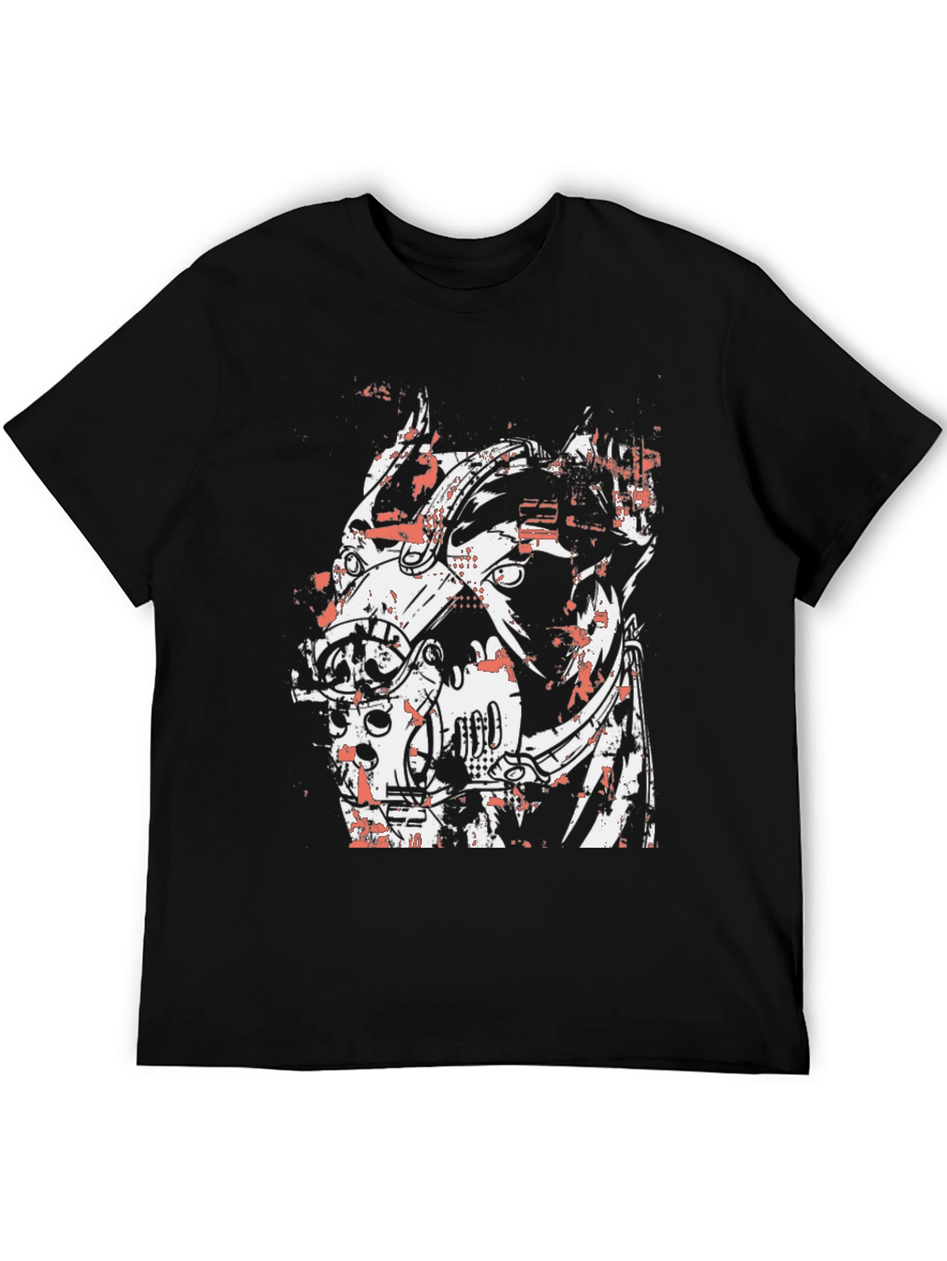 Abstract Graphic Print Black Crew Neck T-Shirt