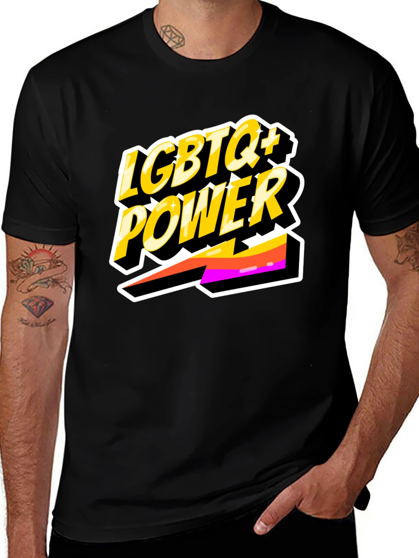 LGBTQ+ Power Tee - Black Pride Shirt