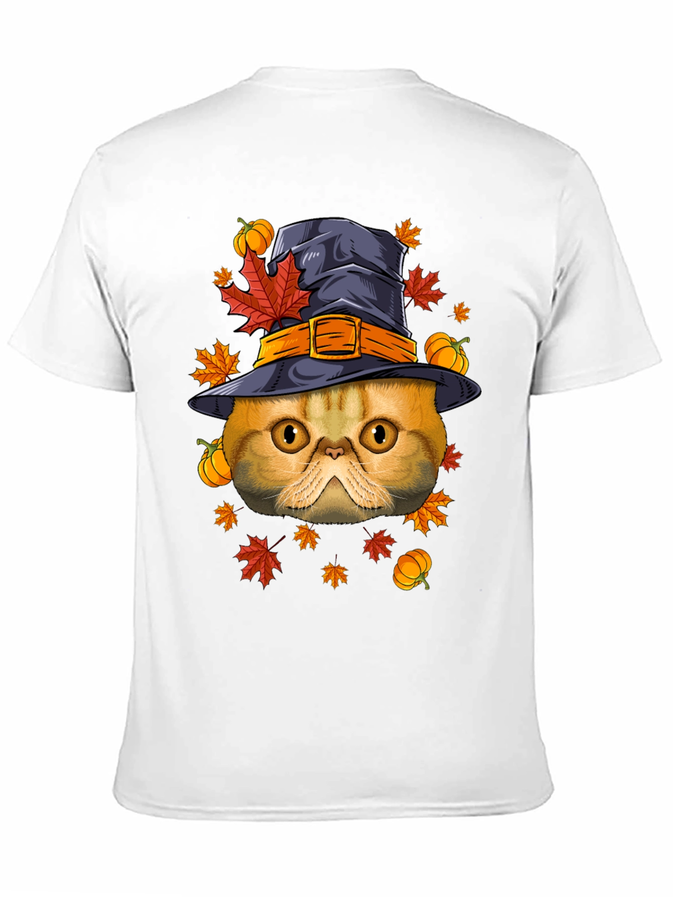 Halloween Cat Witch Hat T-Shirt