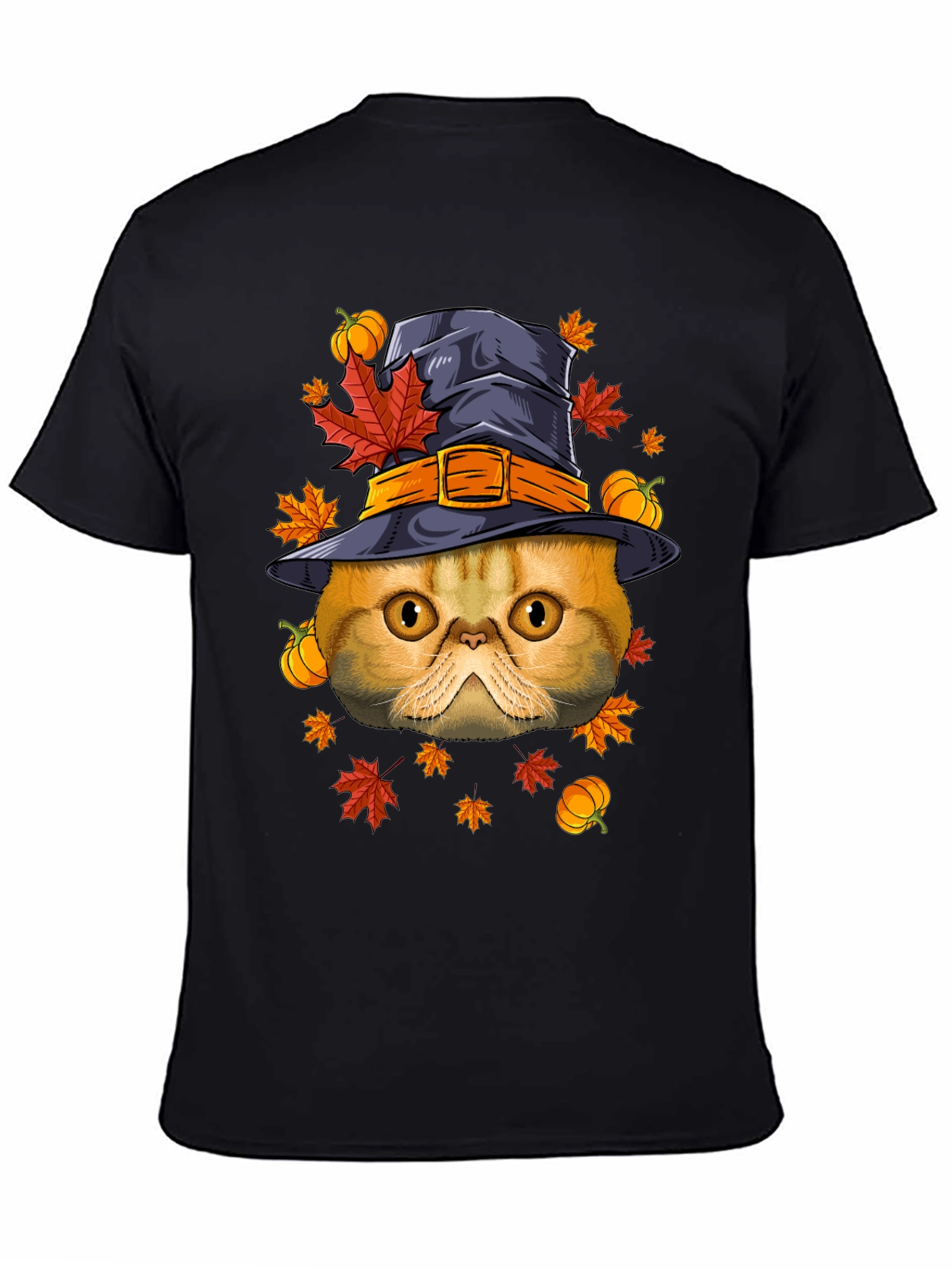 Halloween Cat Witch Hat T-Shirt