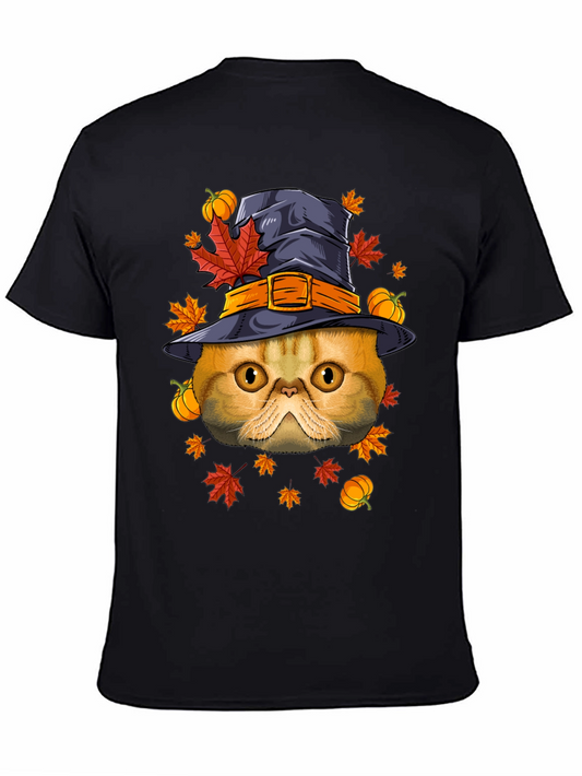 Halloween Cat Witch Hat T-Shirt