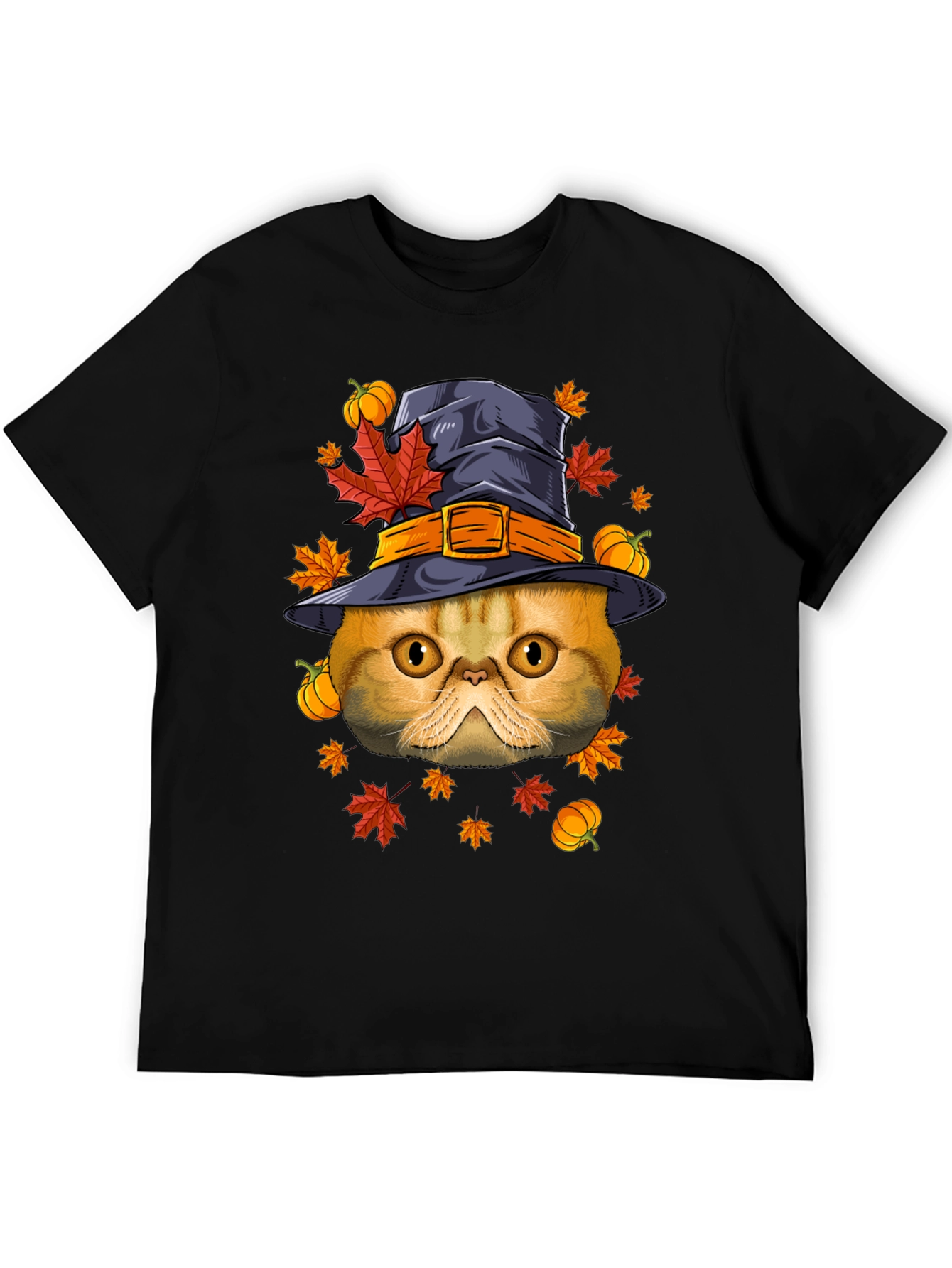 Halloween Cat Witch Hat T-Shirt