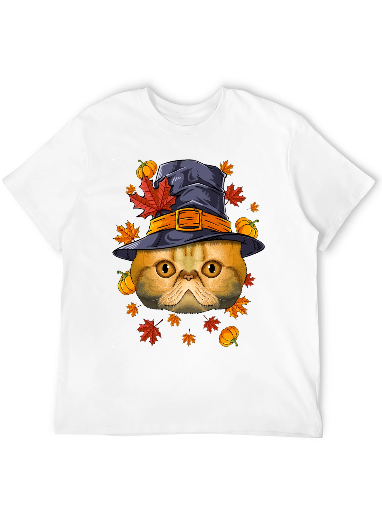 Halloween Cat Witch Hat T-Shirt