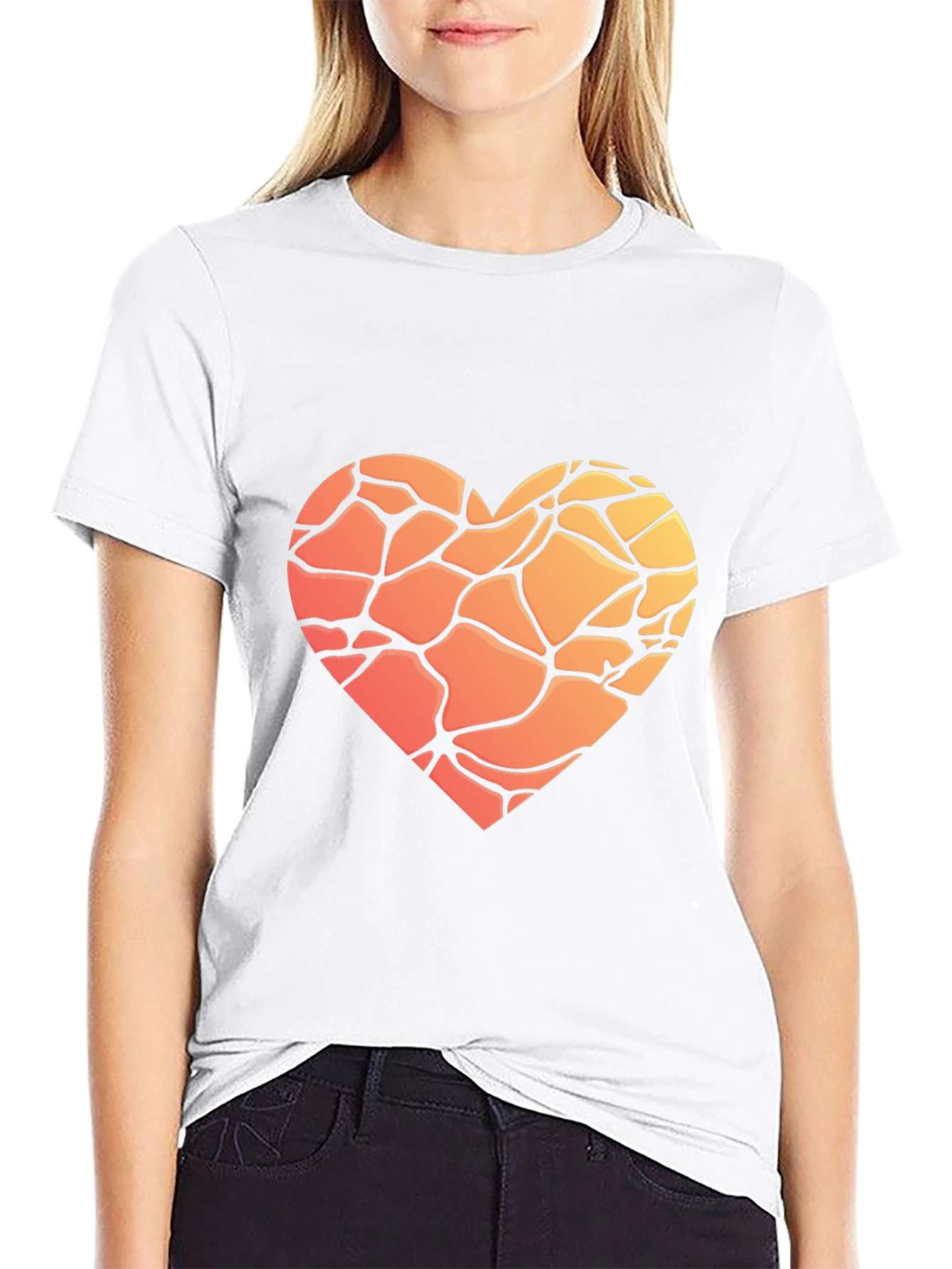 Heart Mosaic Graphic T-Shirt - Soft Cotton Blend