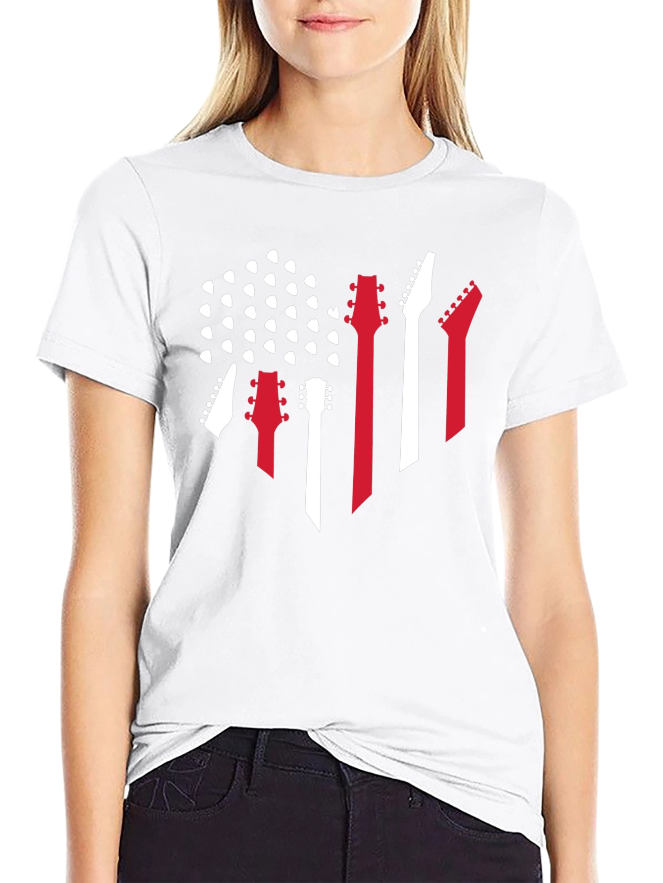 Guitar Flag Graphic Tee - Rock Music Fan