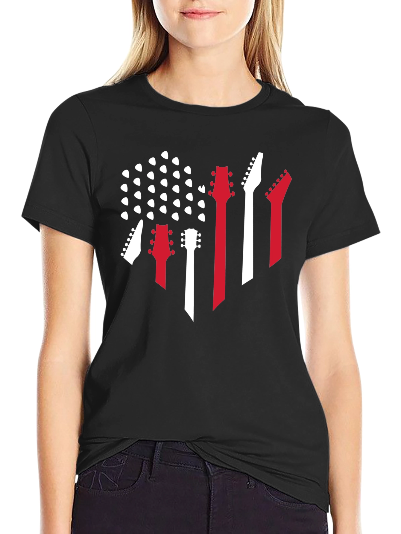 Guitar Flag Graphic Tee - Rock Music Fan