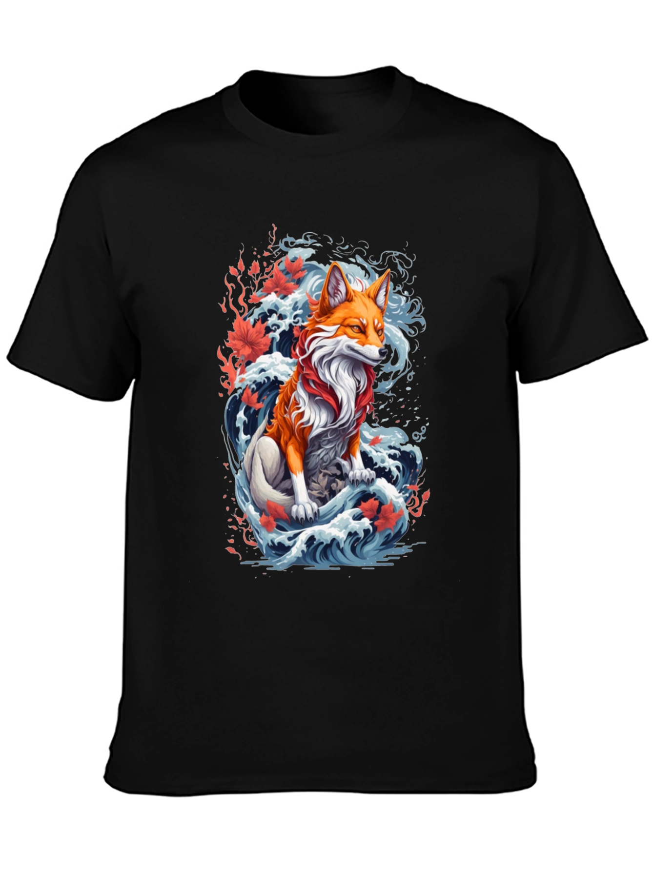 Fox Wave Graphic Tee - Unique Animal Design