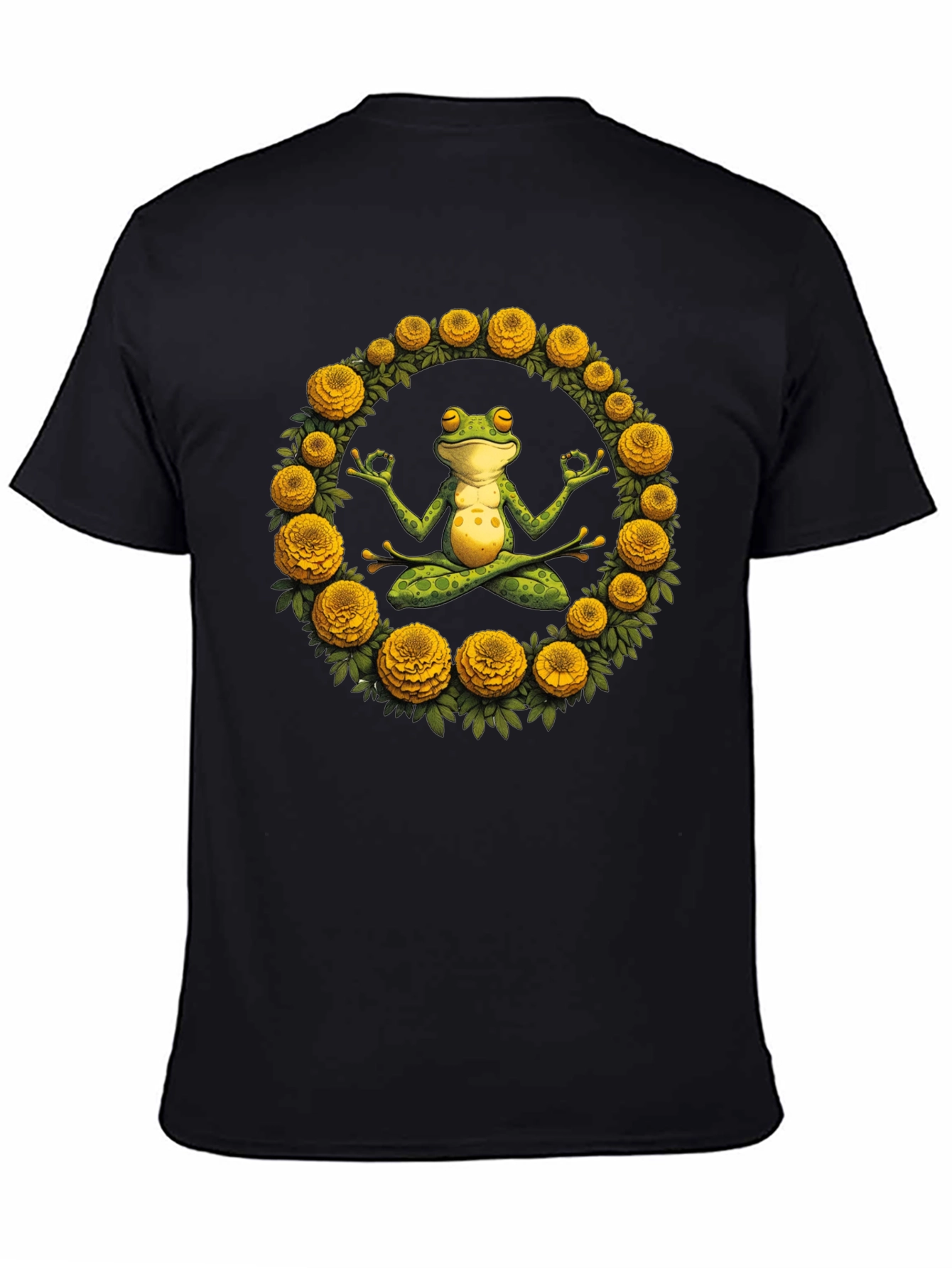Zen Frog Yoga Graphic Tee - Black T-Shirt