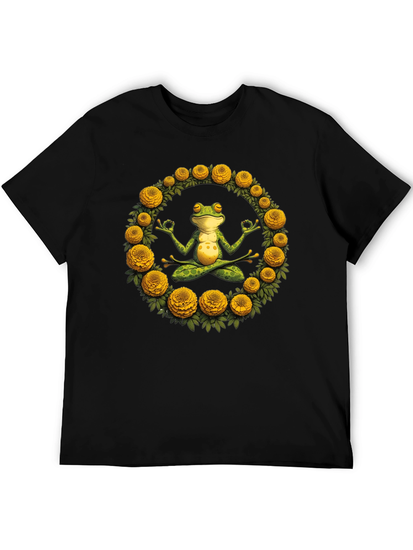 Zen Frog Yoga Graphic Tee - Black T-Shirt