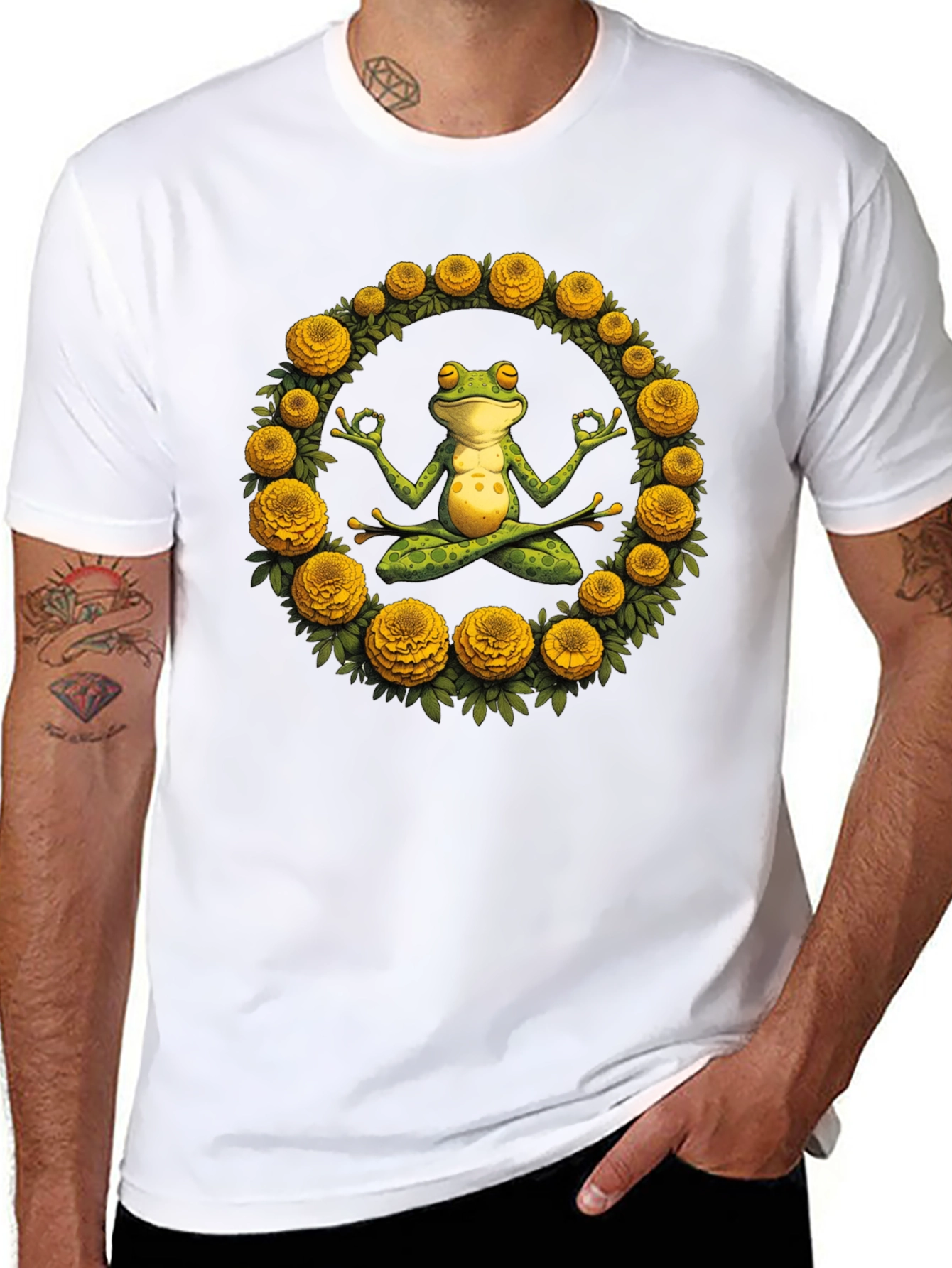 Zen Frog Yoga Graphic Tee - Black T-Shirt