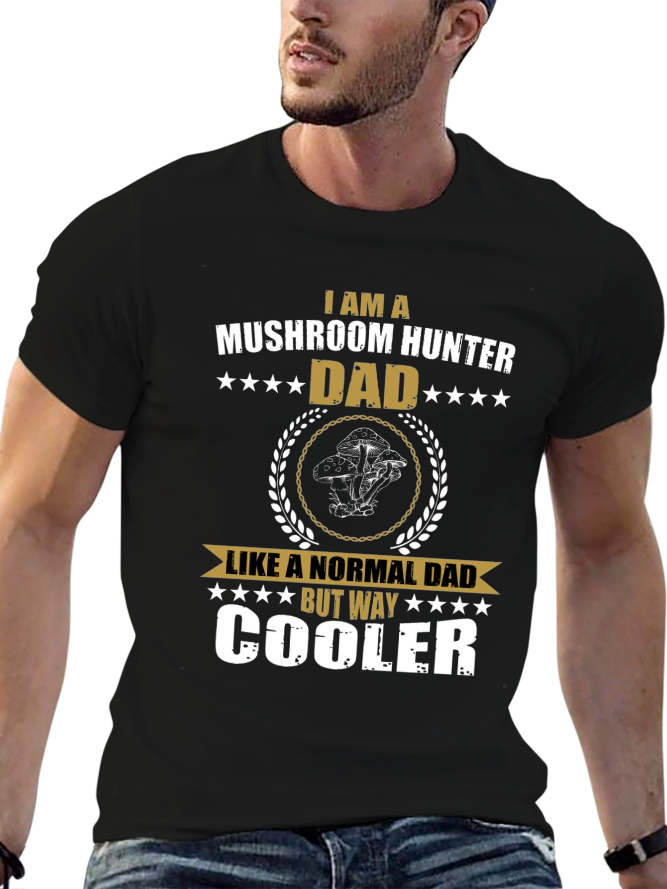Mushroom Hunter Dad Graphic T-Shirt