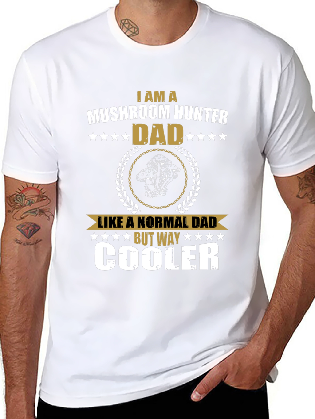 Mushroom Hunter Dad Graphic T-Shirt