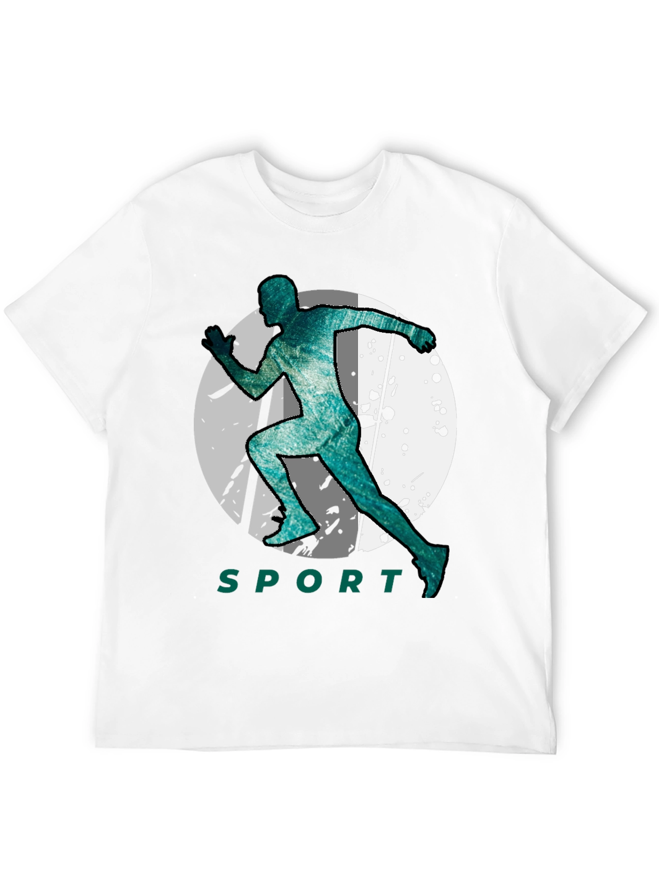 Mens Sporty Graphic Black T-Shirt