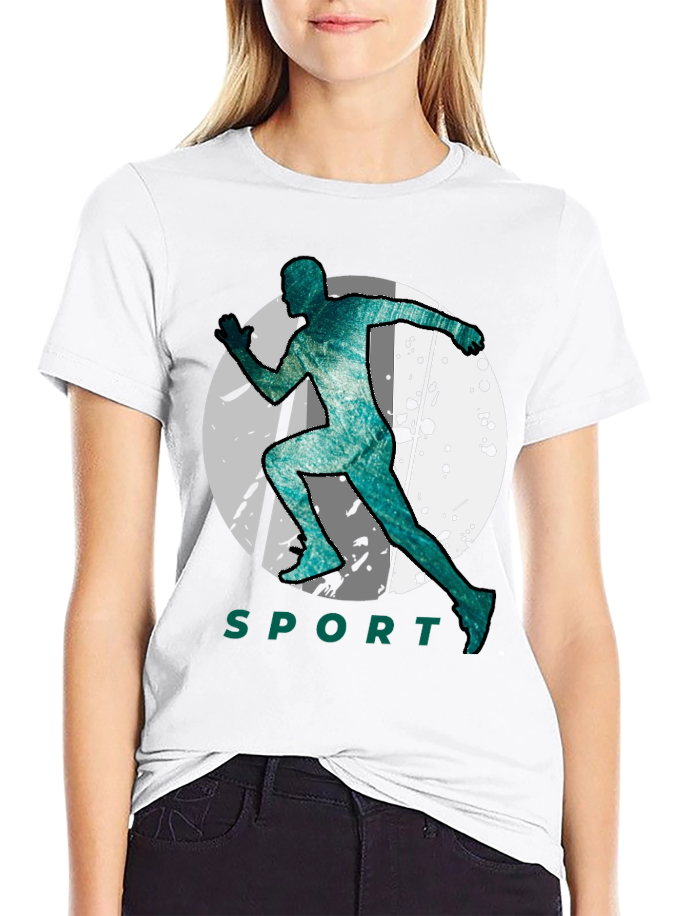 Mens Sporty Graphic Black T-Shirt