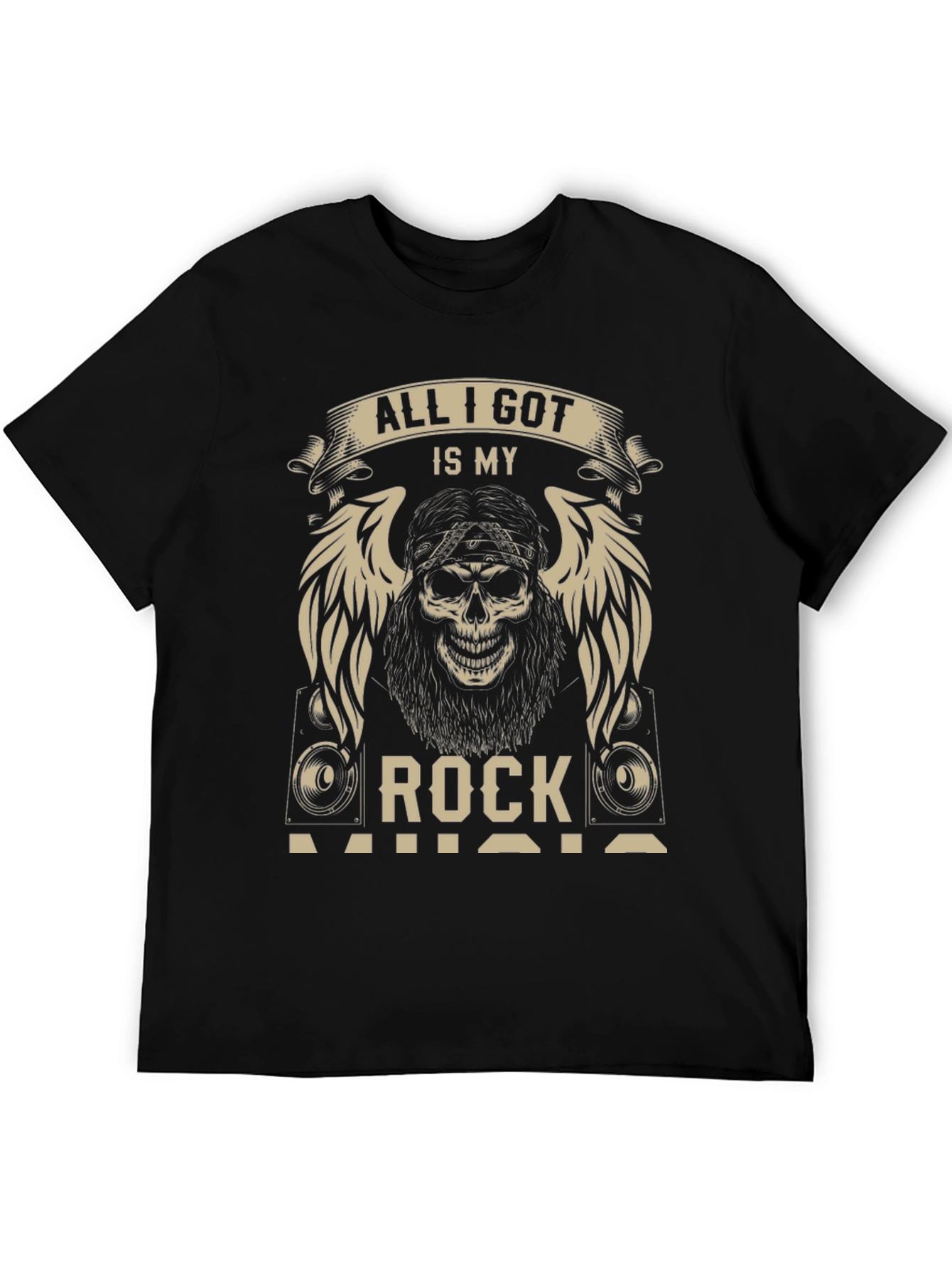 Rock Music Skull Graphic T-Shirt