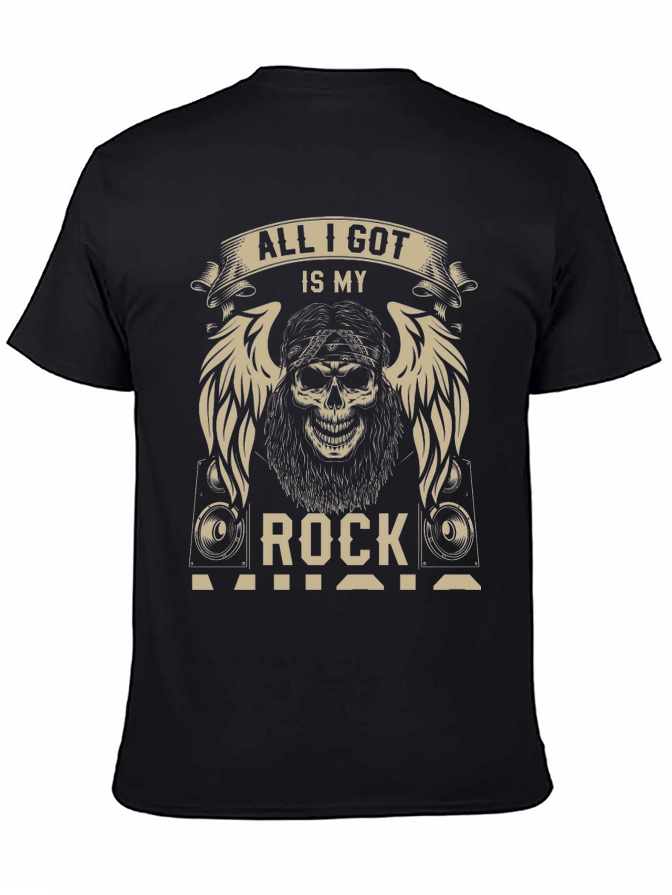 Rock Music Skull Graphic T-Shirt