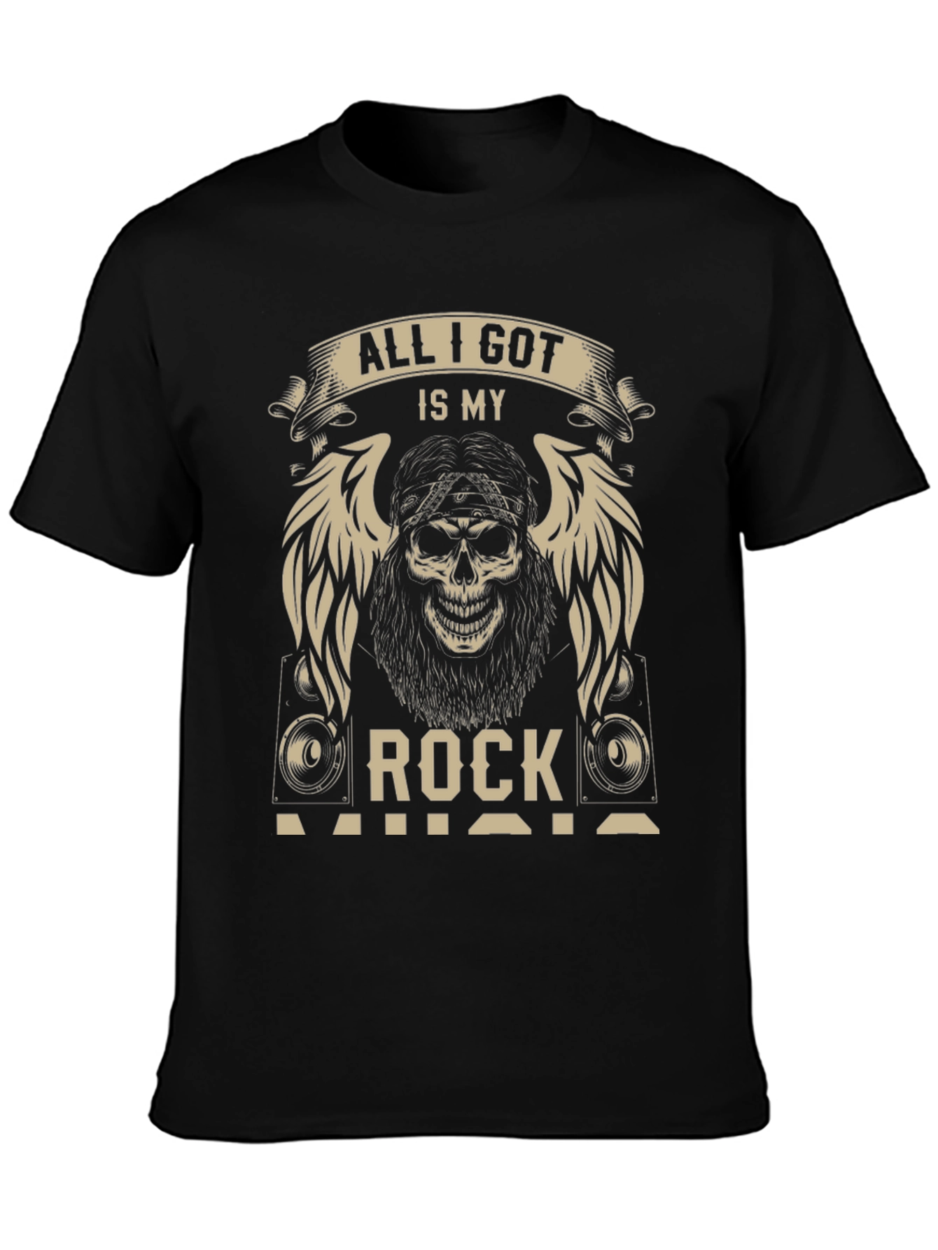Rock Music Skull Graphic T-Shirt