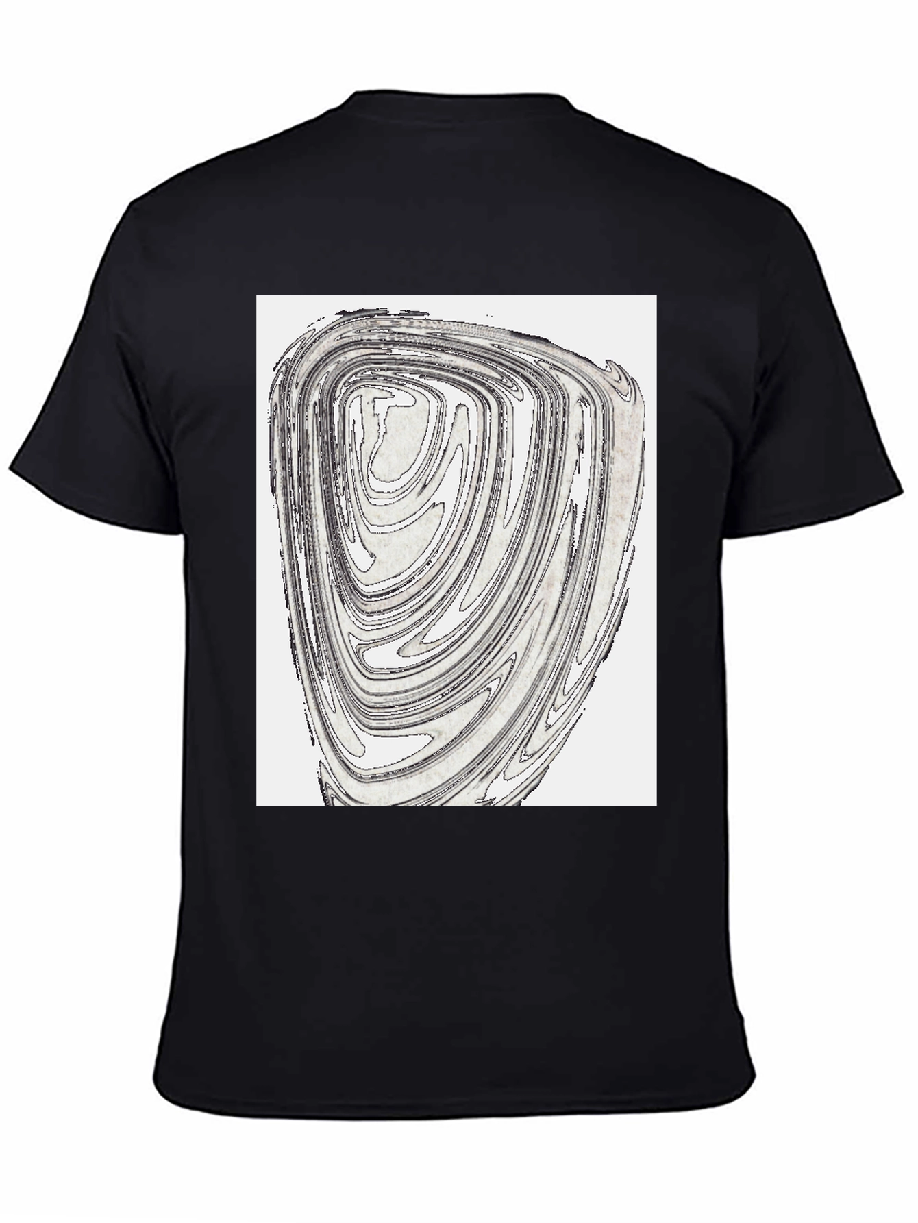 Abstract Swirl Graphic Tee - Black Cotton Blend