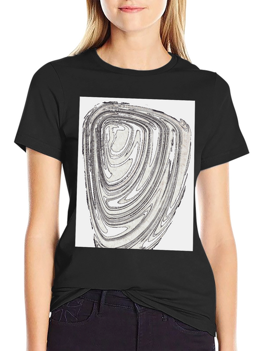 Abstract Swirl Graphic Tee - Black Cotton Blend