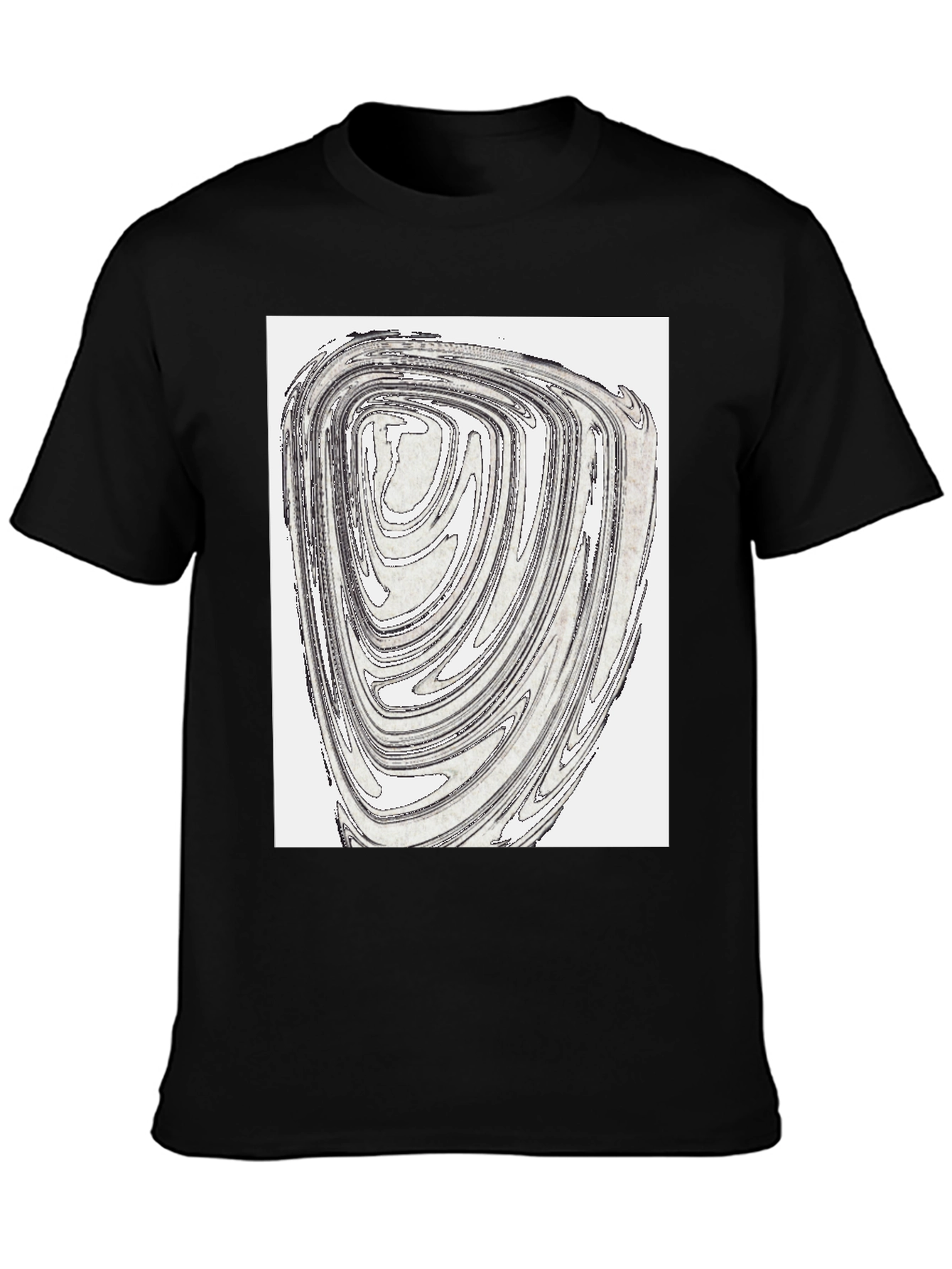 Abstract Swirl Graphic Tee - Black Cotton Blend