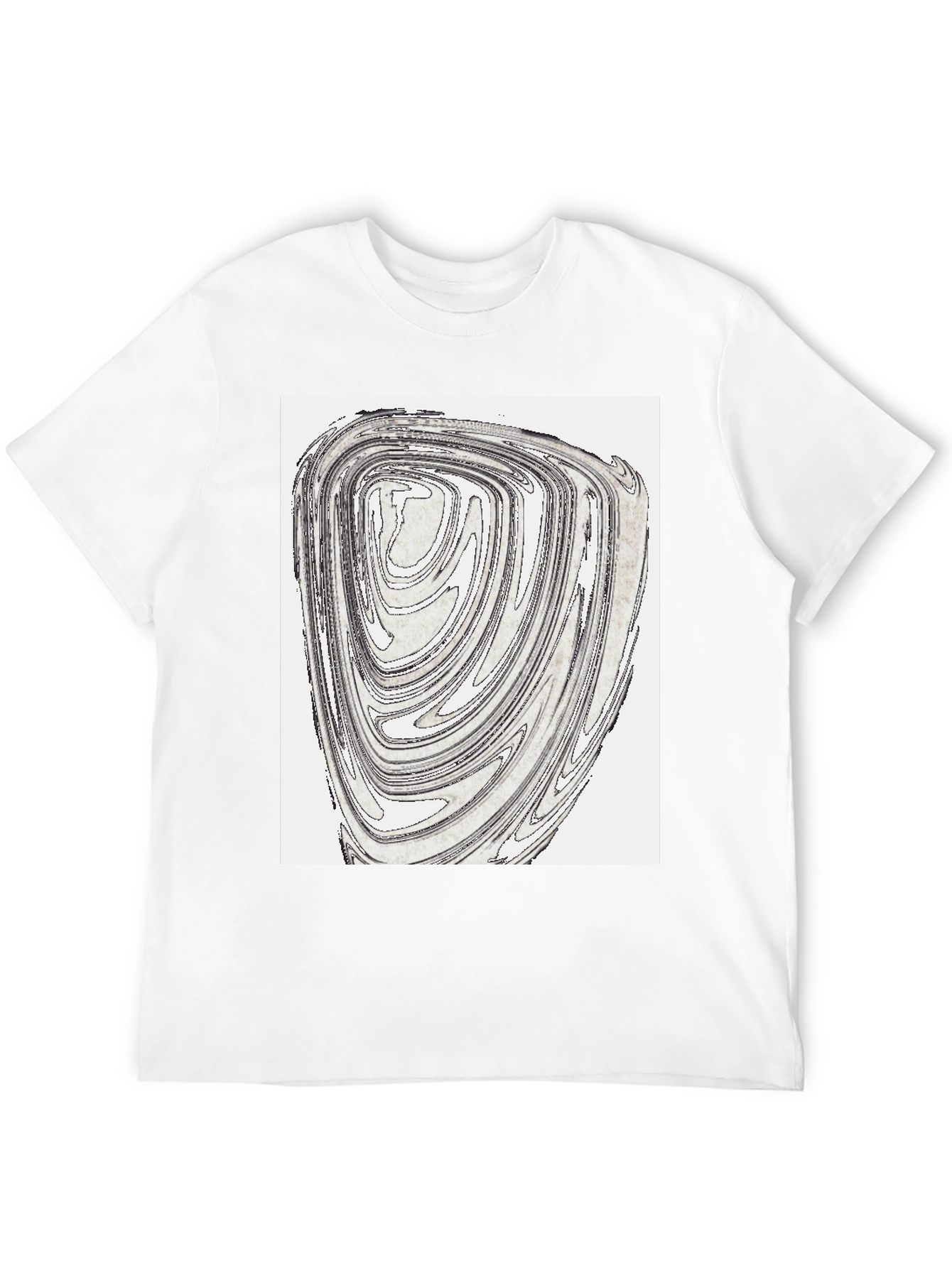 Abstract Swirl Graphic Tee - Black Cotton Blend