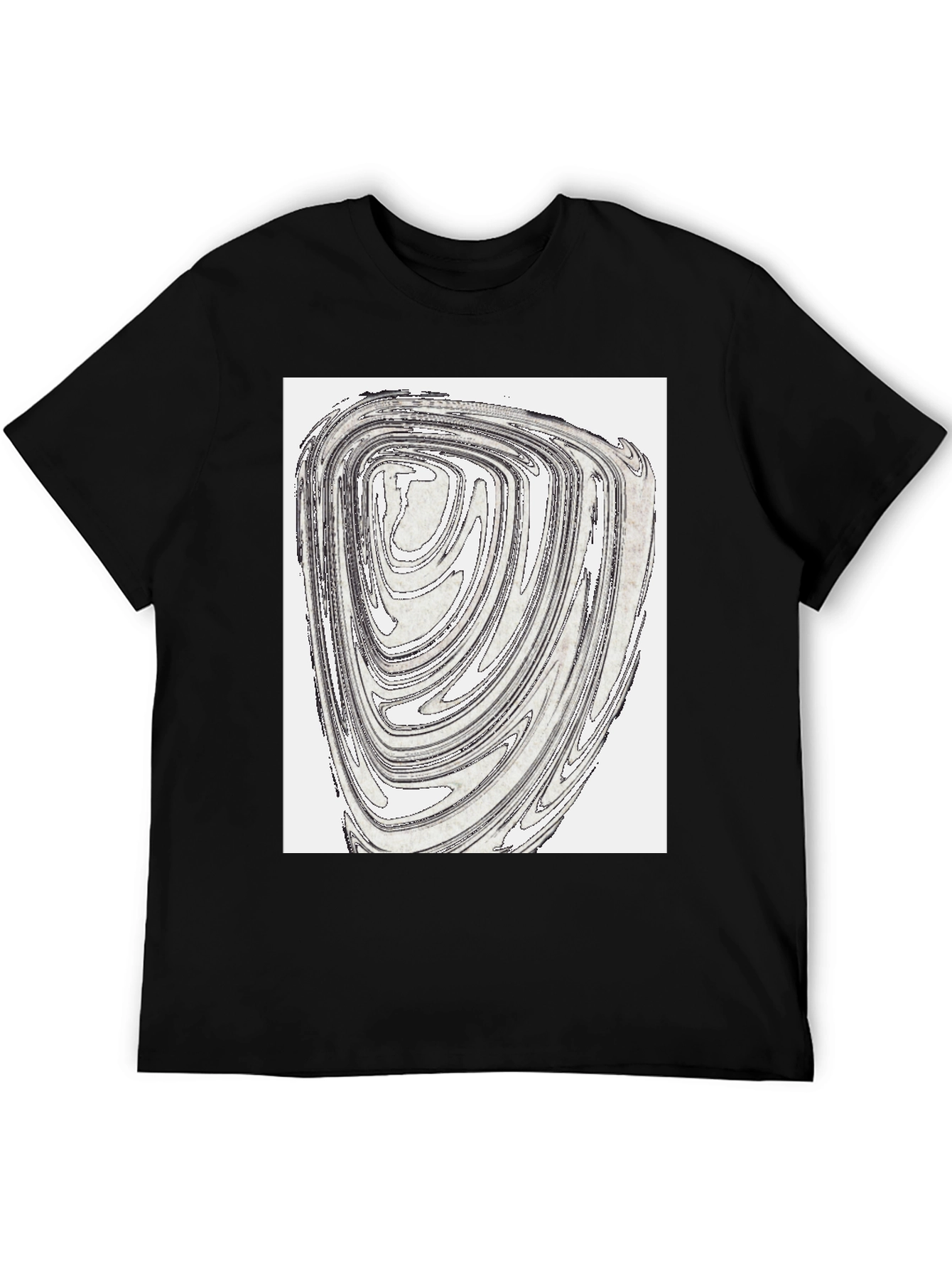 Abstract Swirl Graphic Tee - Black Cotton Blend