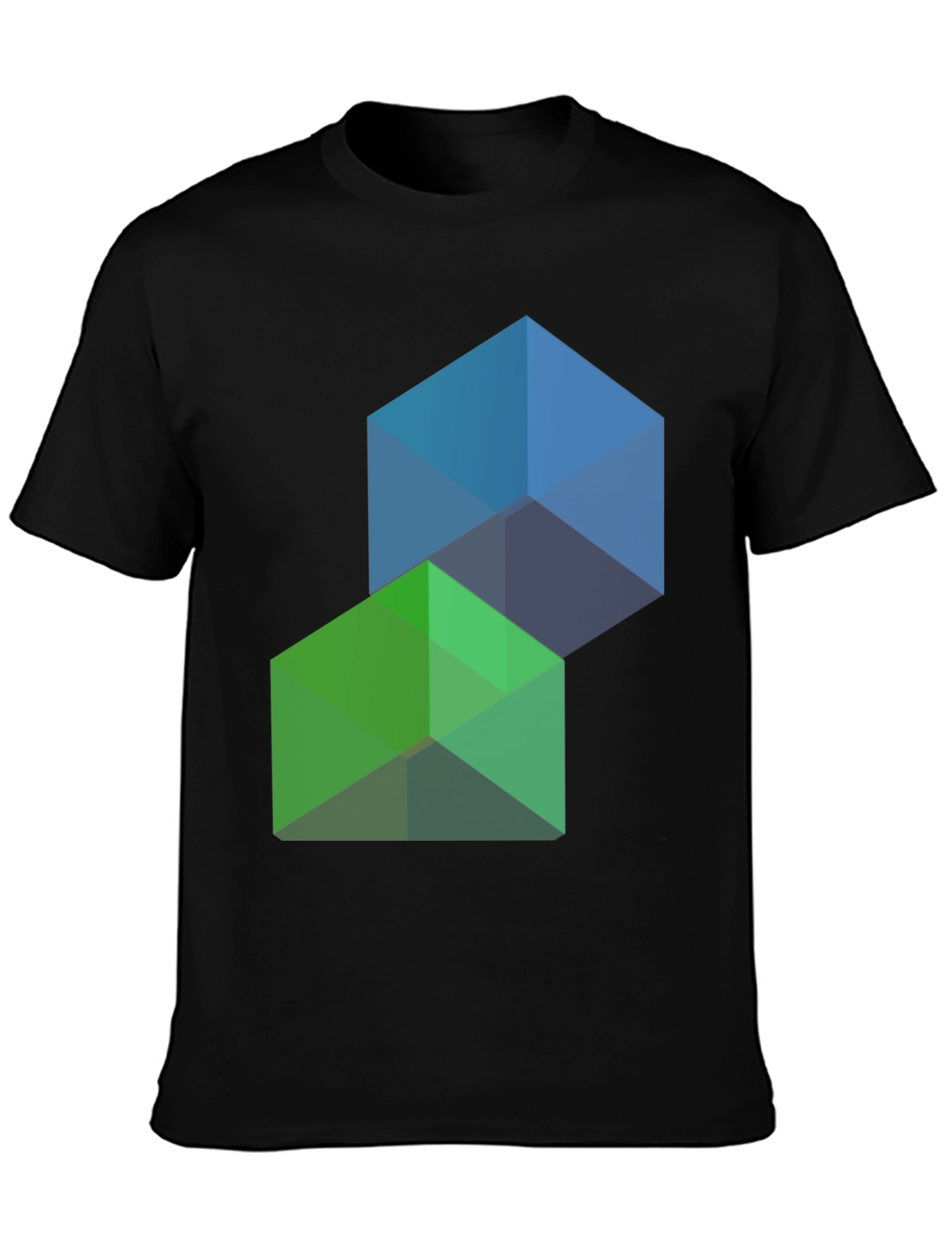 Geometric Cube Graphic Tee - Modern Style