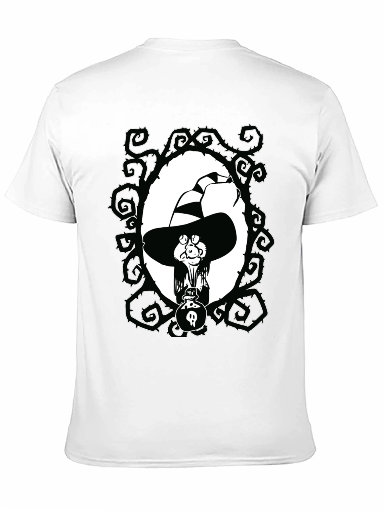 Whimsical Witch Graphic Tee - Unisex Black T-Shirt