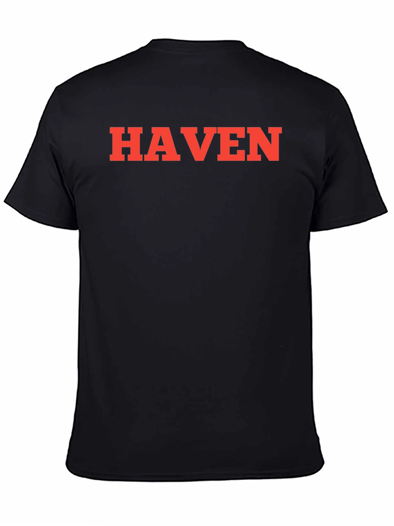 HAVEN Graphic Tee - Bold Red Letters on Black