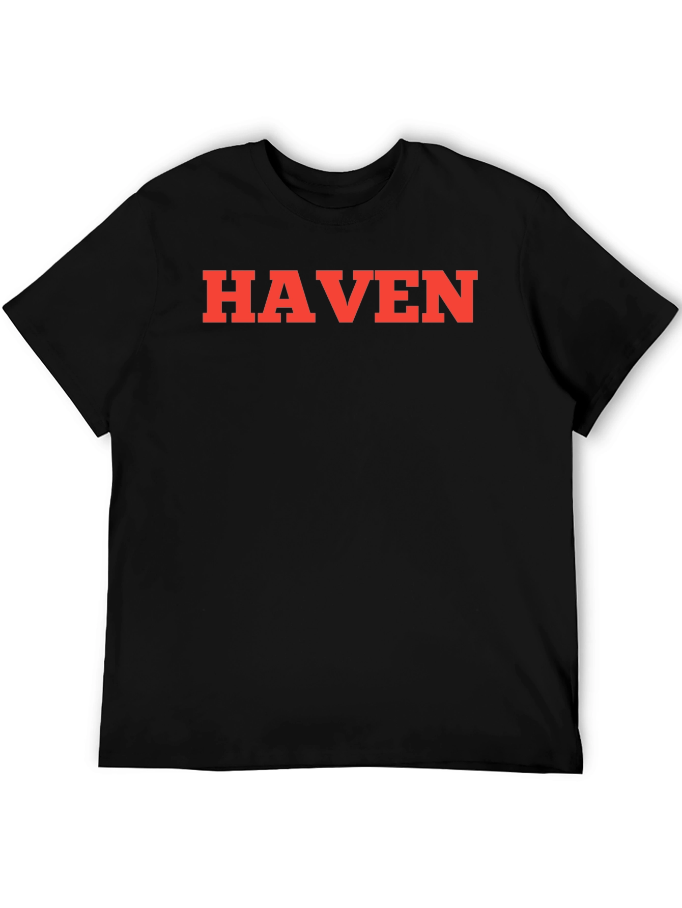 HAVEN Graphic Tee - Bold Red Letters on Black
