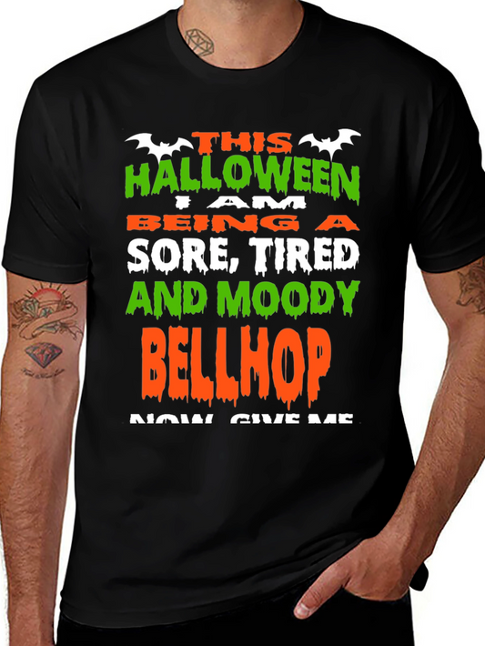 Halloween Bellhop T-Shirt: Sore Tired & Moody Costume Tee