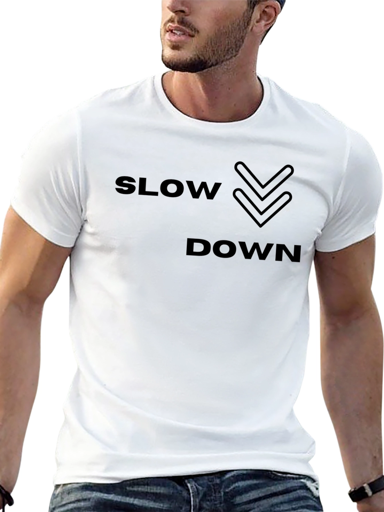 Slow Down Graphic Tee - Black Casual T-Shirt