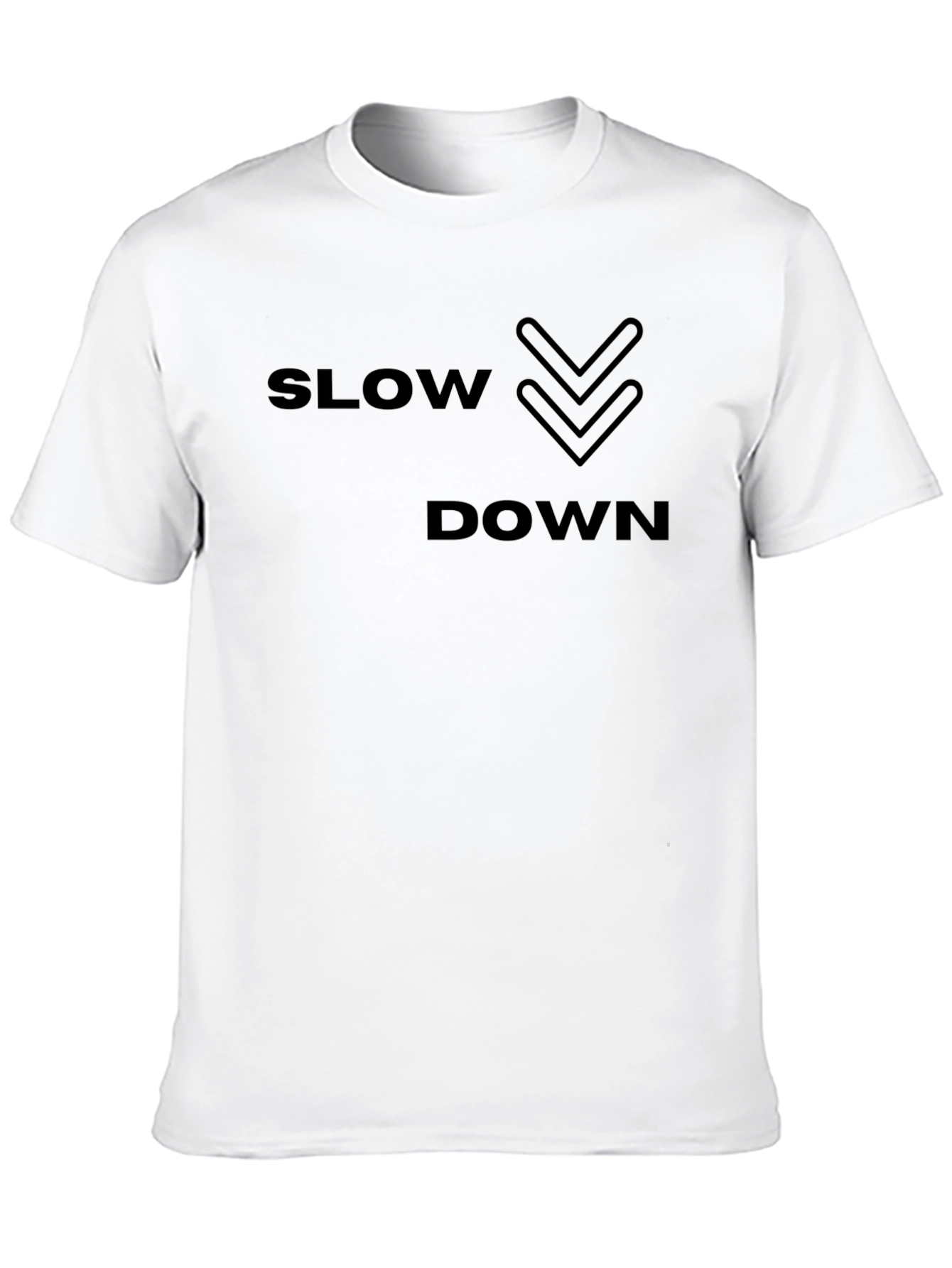 Slow Down Graphic Tee - Black Casual T-Shirt