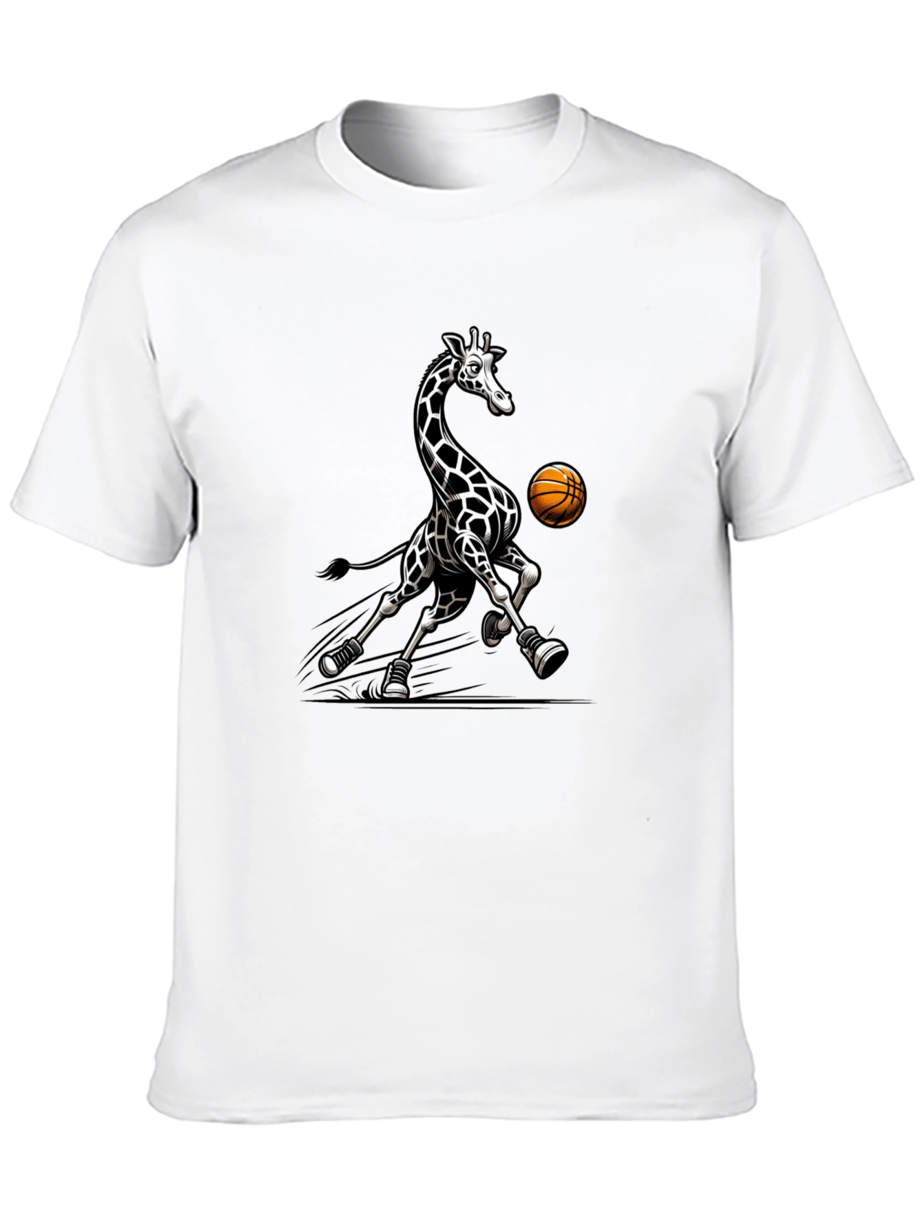 Giraffe Basketball Black T-Shirt