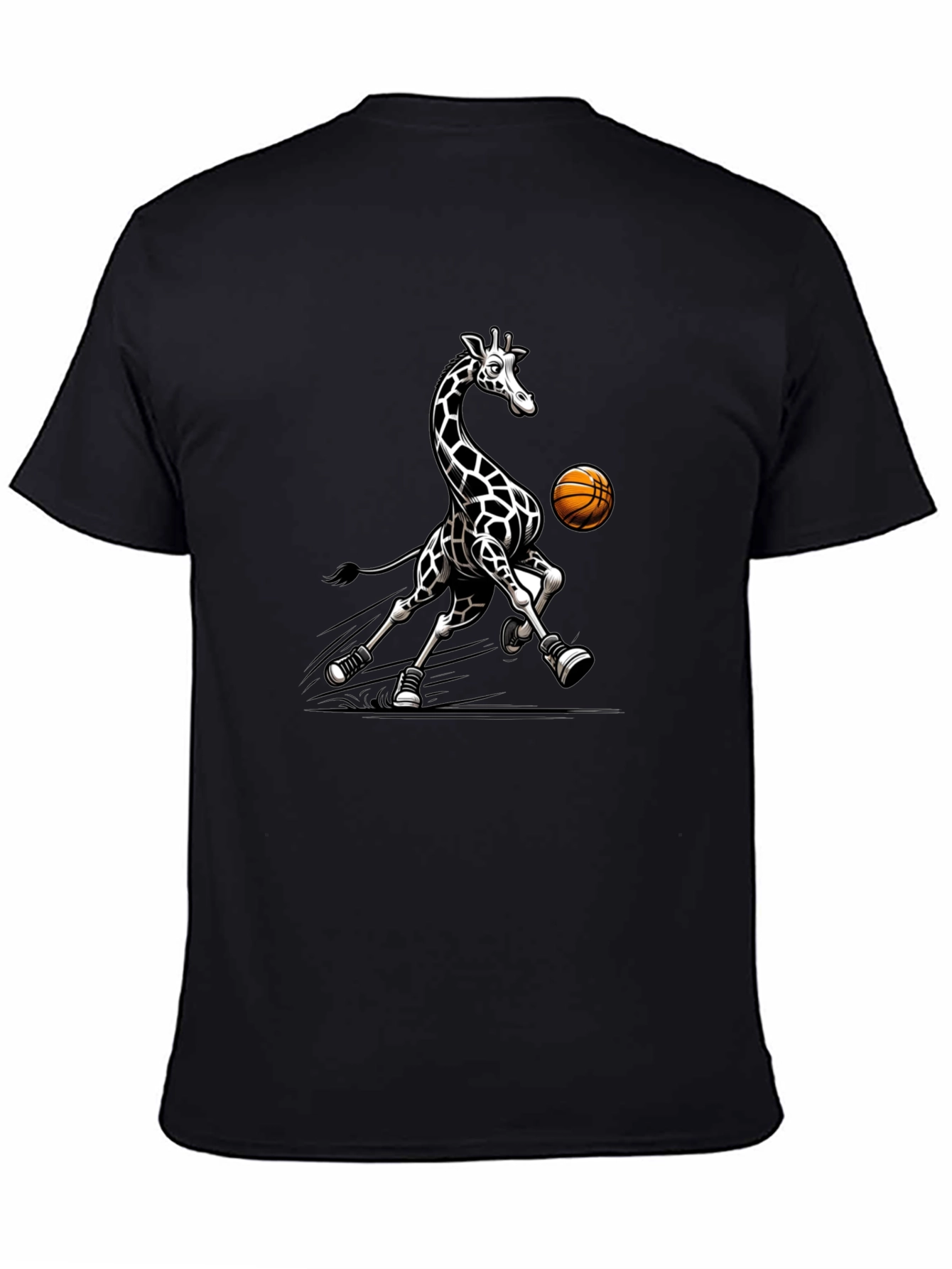 Giraffe Basketball Black T-Shirt