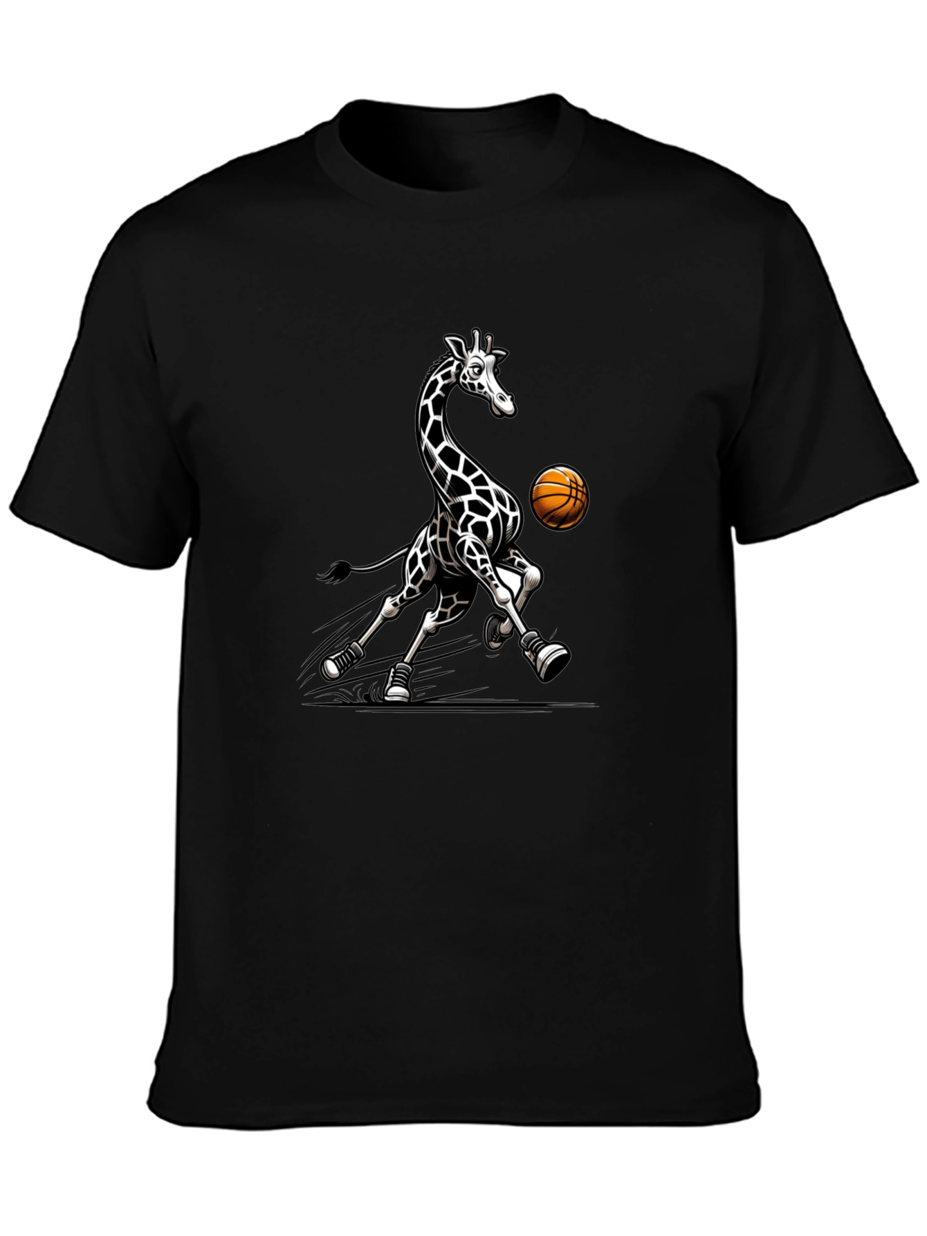 Giraffe Basketball Black T-Shirt