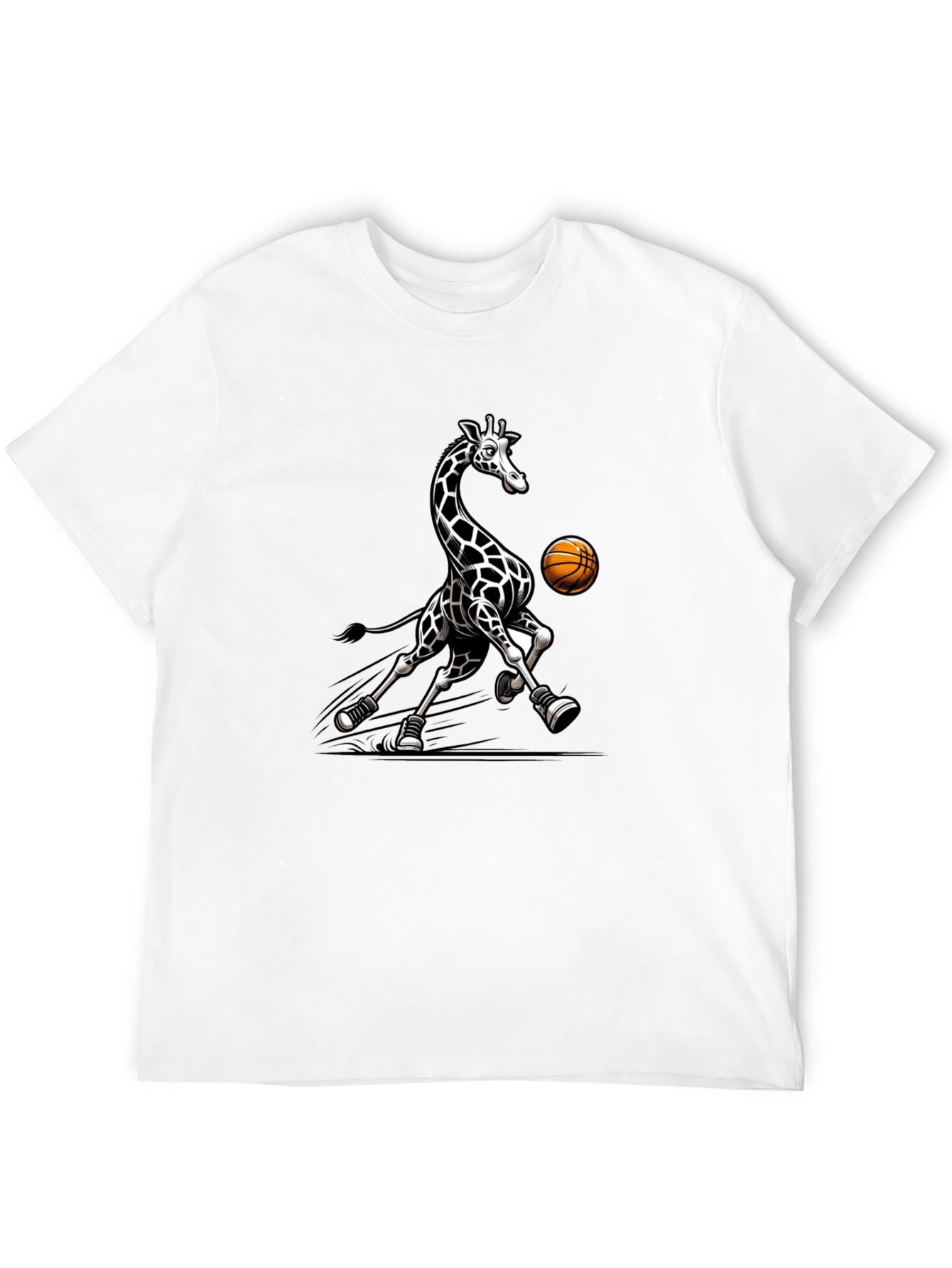 Giraffe Basketball Black T-Shirt