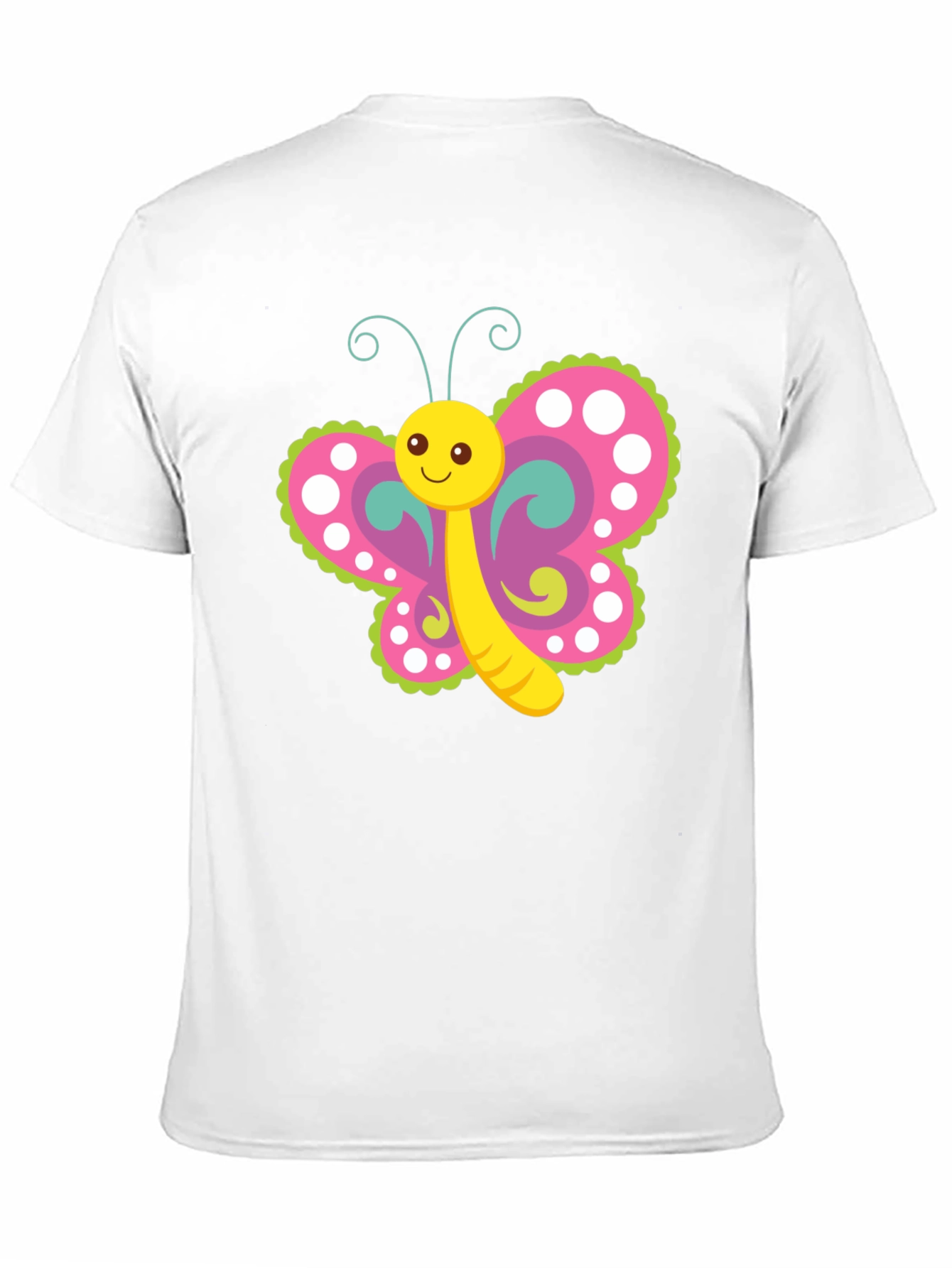 Cartoon Butterfly Graphic T-Shirt - Black