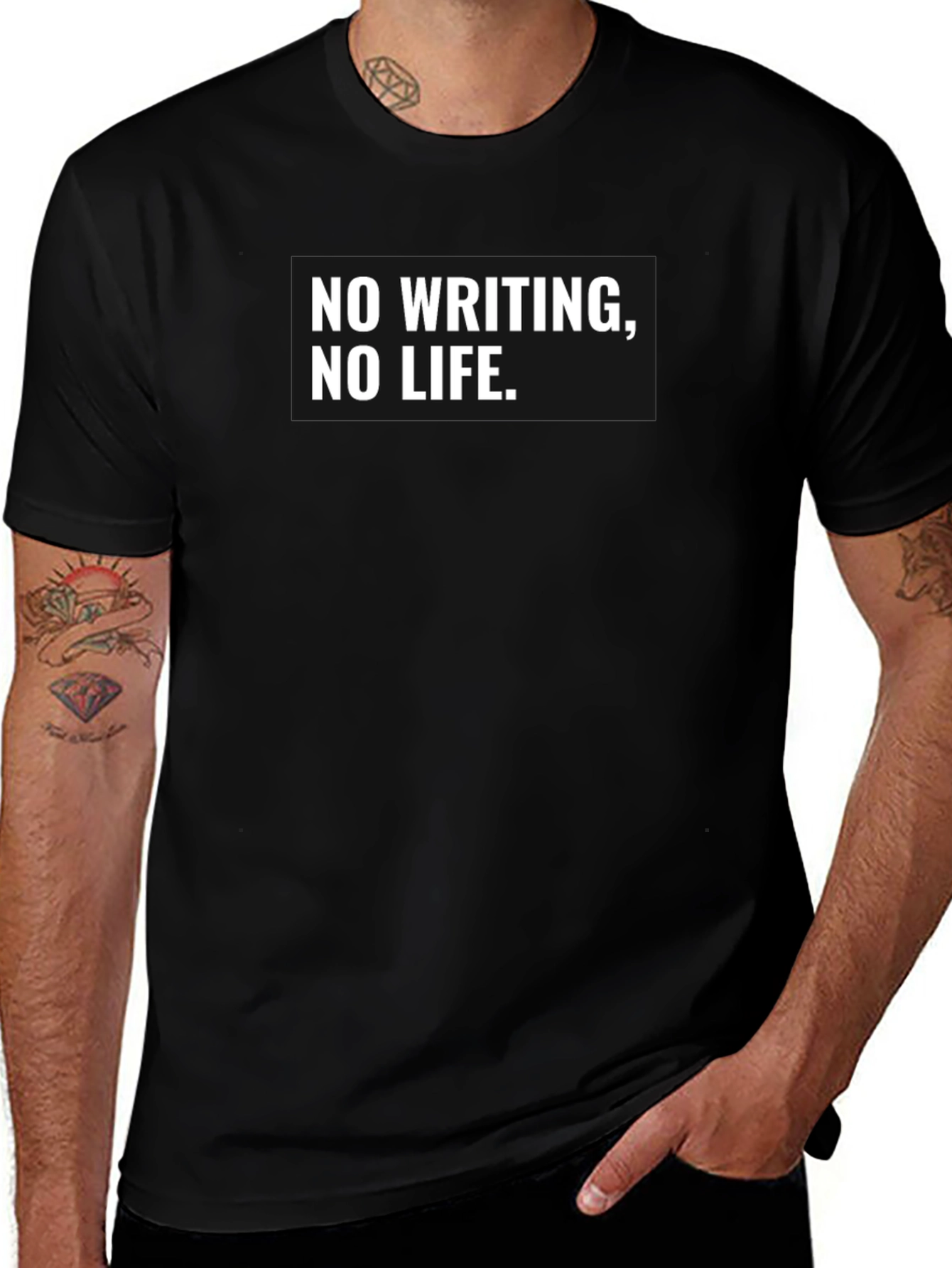 No Writing No Life Black Graphic Tee