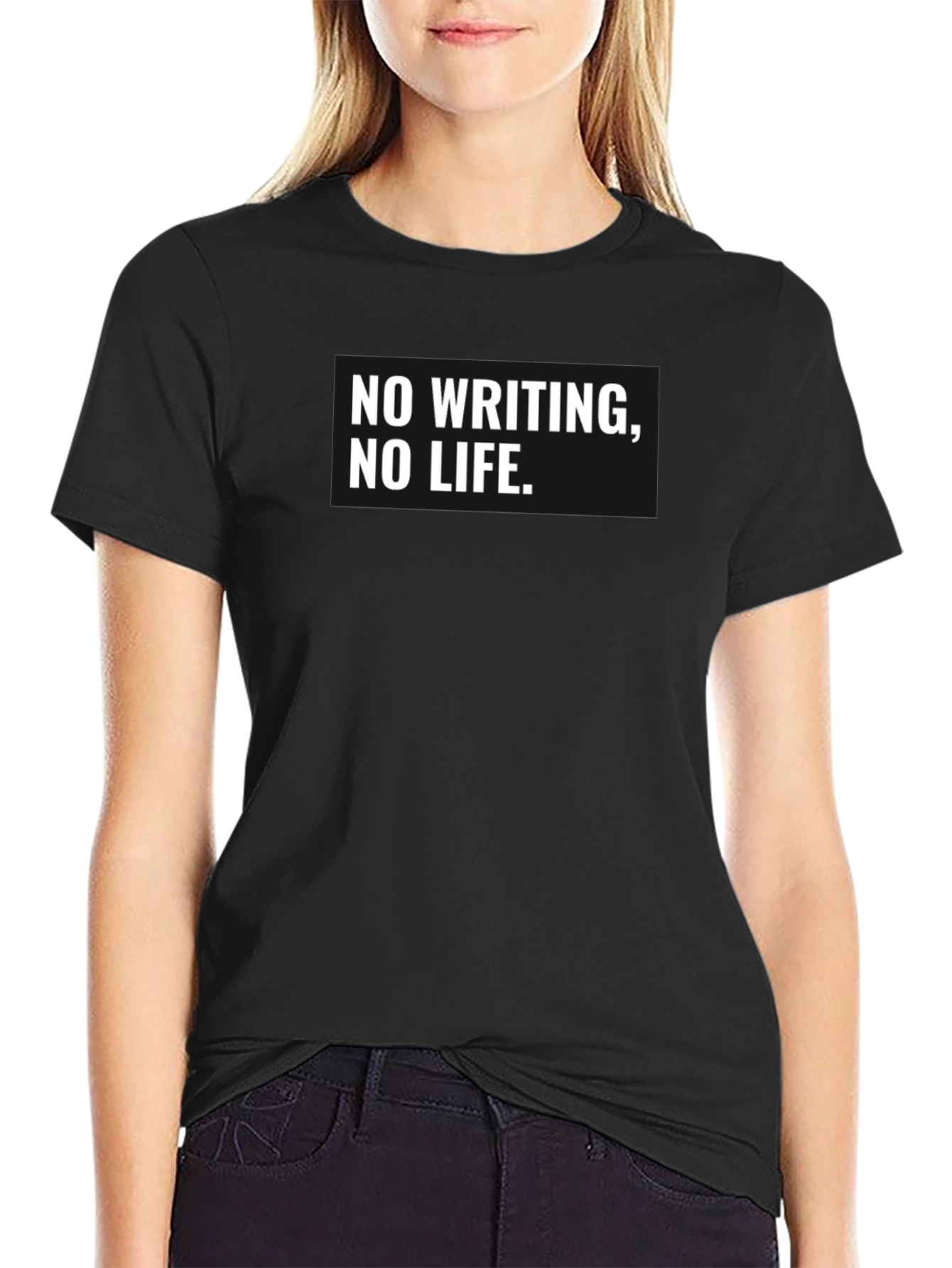 No Writing No Life Black Graphic Tee