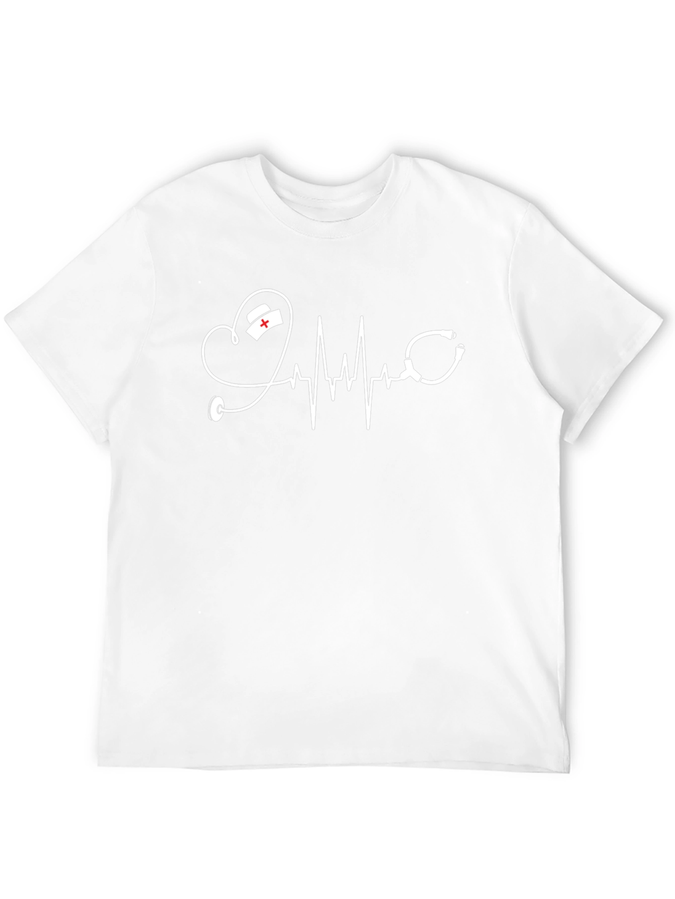 Heartbeat Nurse Stethoscope Graphic Tee - Black