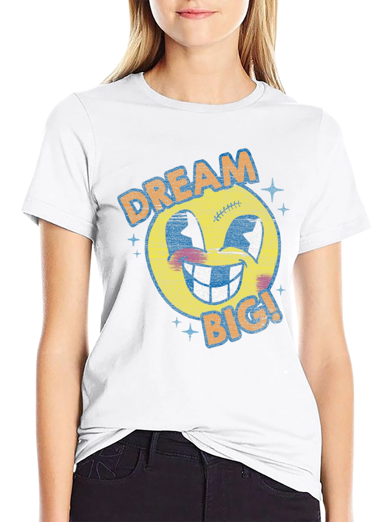 Dream Big Graphic Tee - Retro Emoji T-Shirt