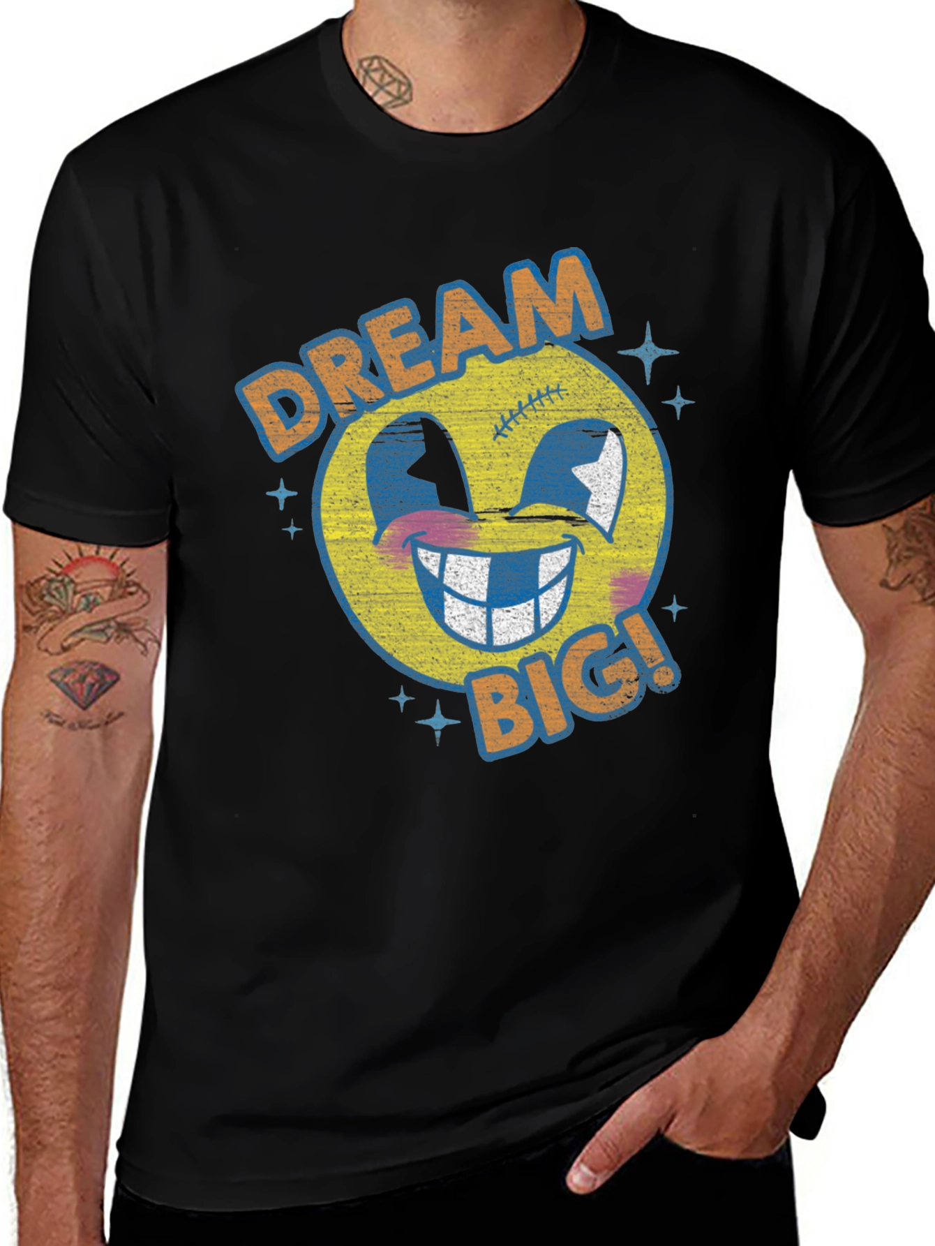 Dream Big Graphic Tee - Retro Emoji T-Shirt