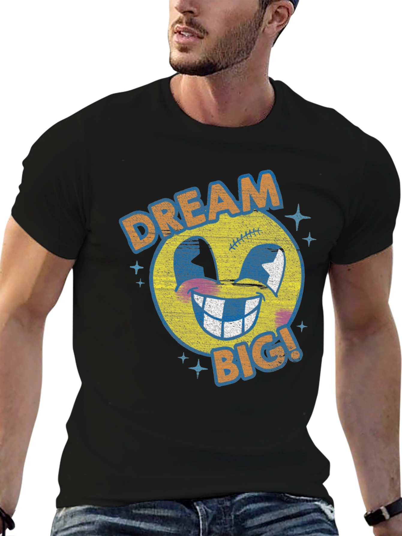 Dream Big Graphic Tee - Retro Emoji T-Shirt