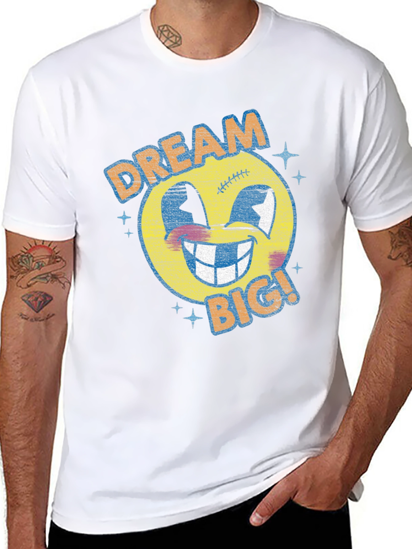 Dream Big Graphic Tee - Retro Emoji T-Shirt