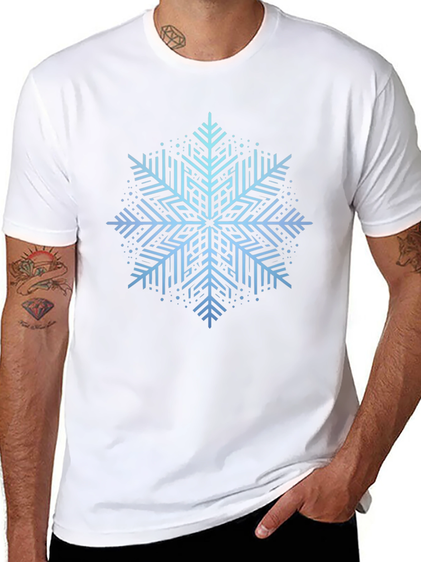Geometric Snowflake Graphic Tee