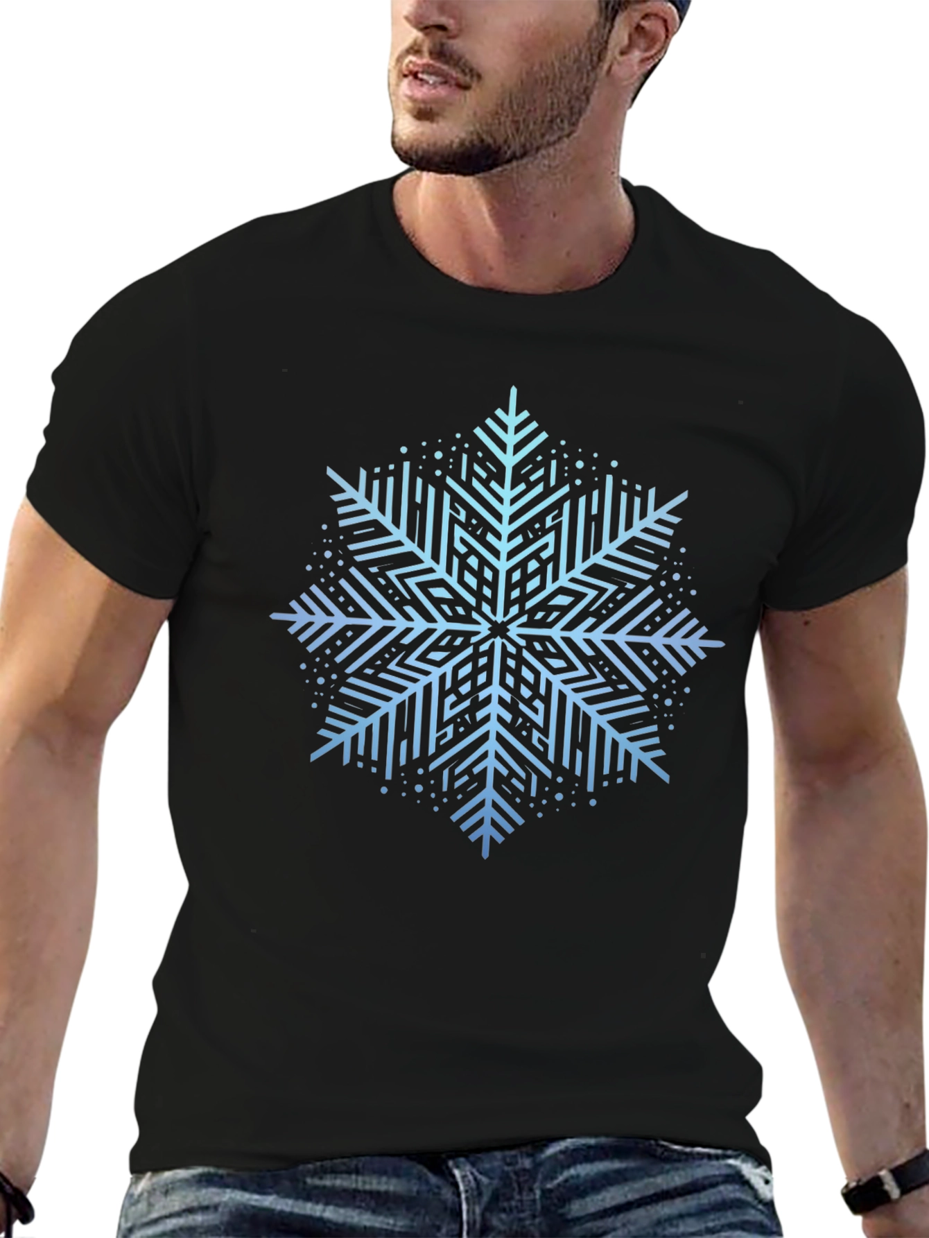 Geometric Snowflake Graphic Tee