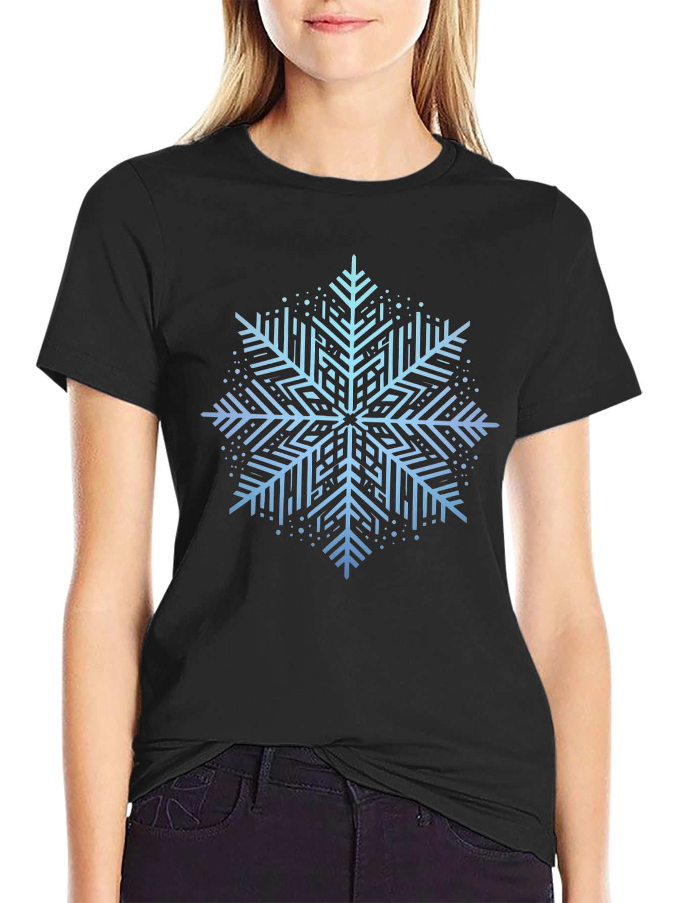 Geometric Snowflake Graphic Tee