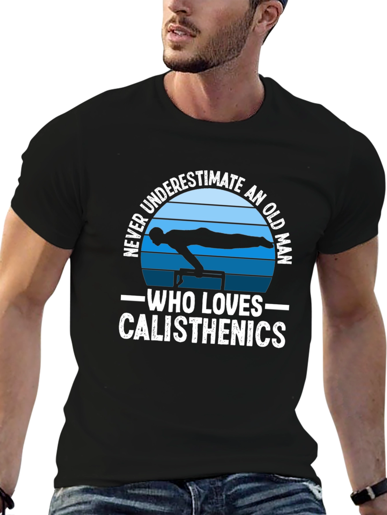 Calisthenics Old Man Black T-Shirt