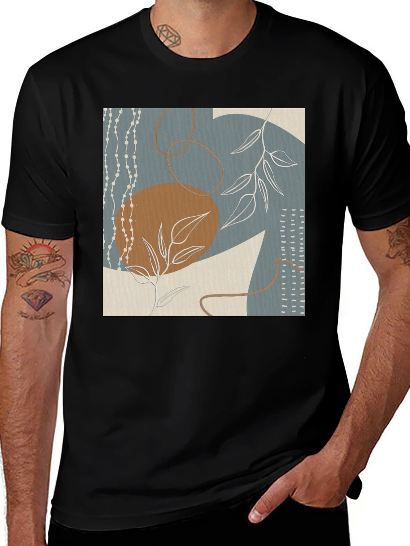Abstract Art Print Black Tee